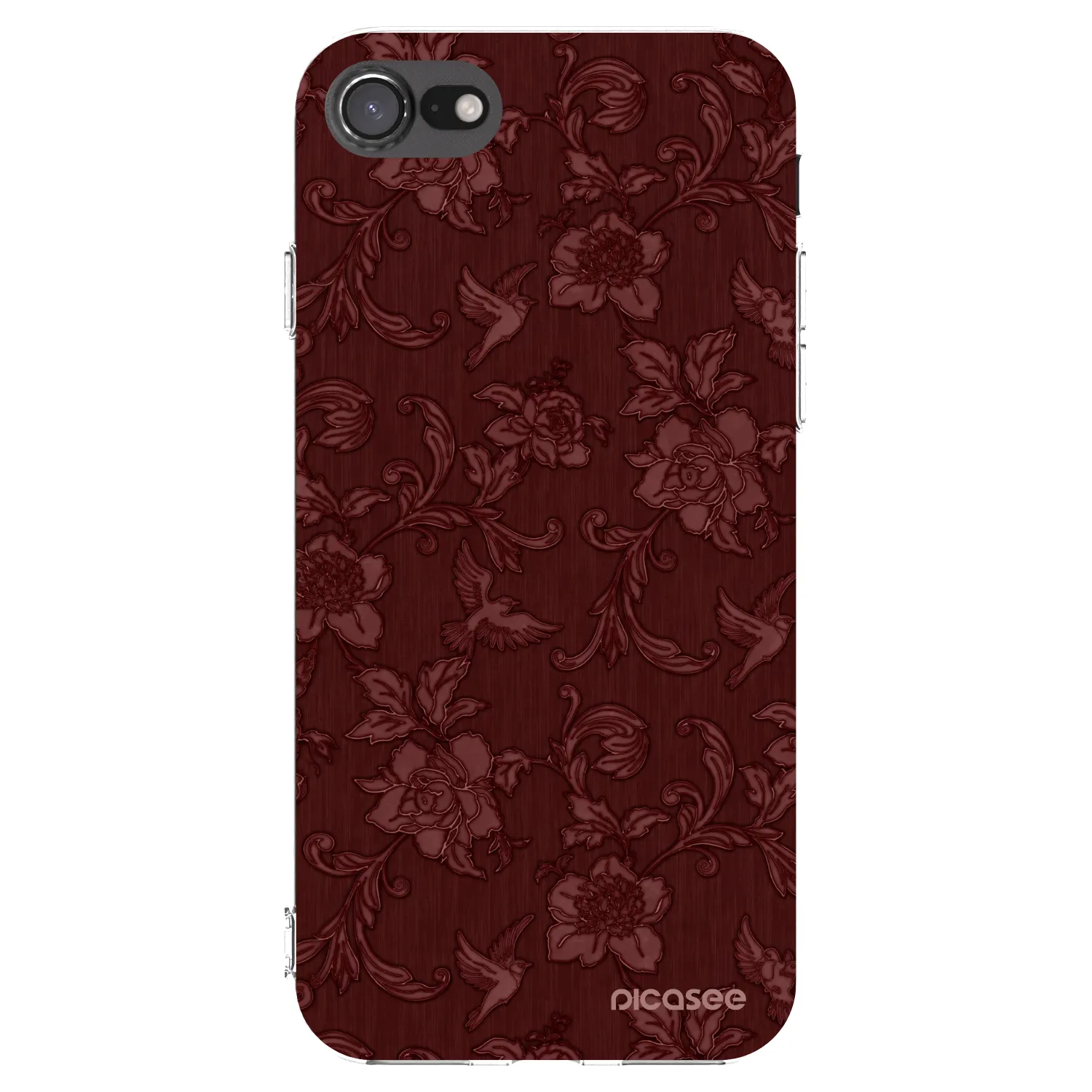 Picasee silikónový prehľadný obal pre Apple iPhone 7 - Red Elegance