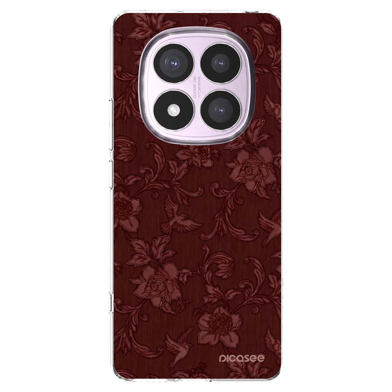 Picasee silikónový prehľadný obal pre Xiaomi Redmi Note 14 Pro 5G - Red Elegance