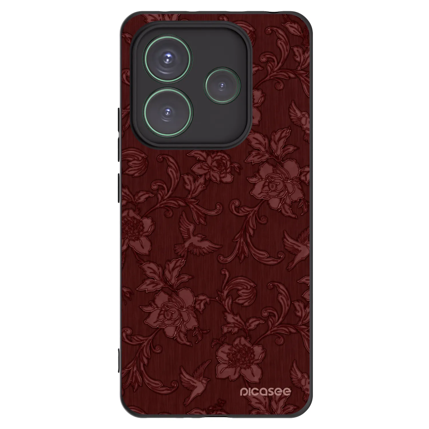 Picasee silikónový čierny obal pre Xiaomi Redmi Note 14 5G - Red Elegance