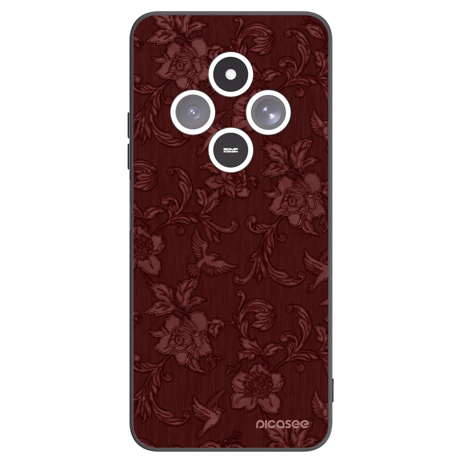 Picasee silikónový čierny obal pre Xiaomi Redmi 14C - Red Elegance