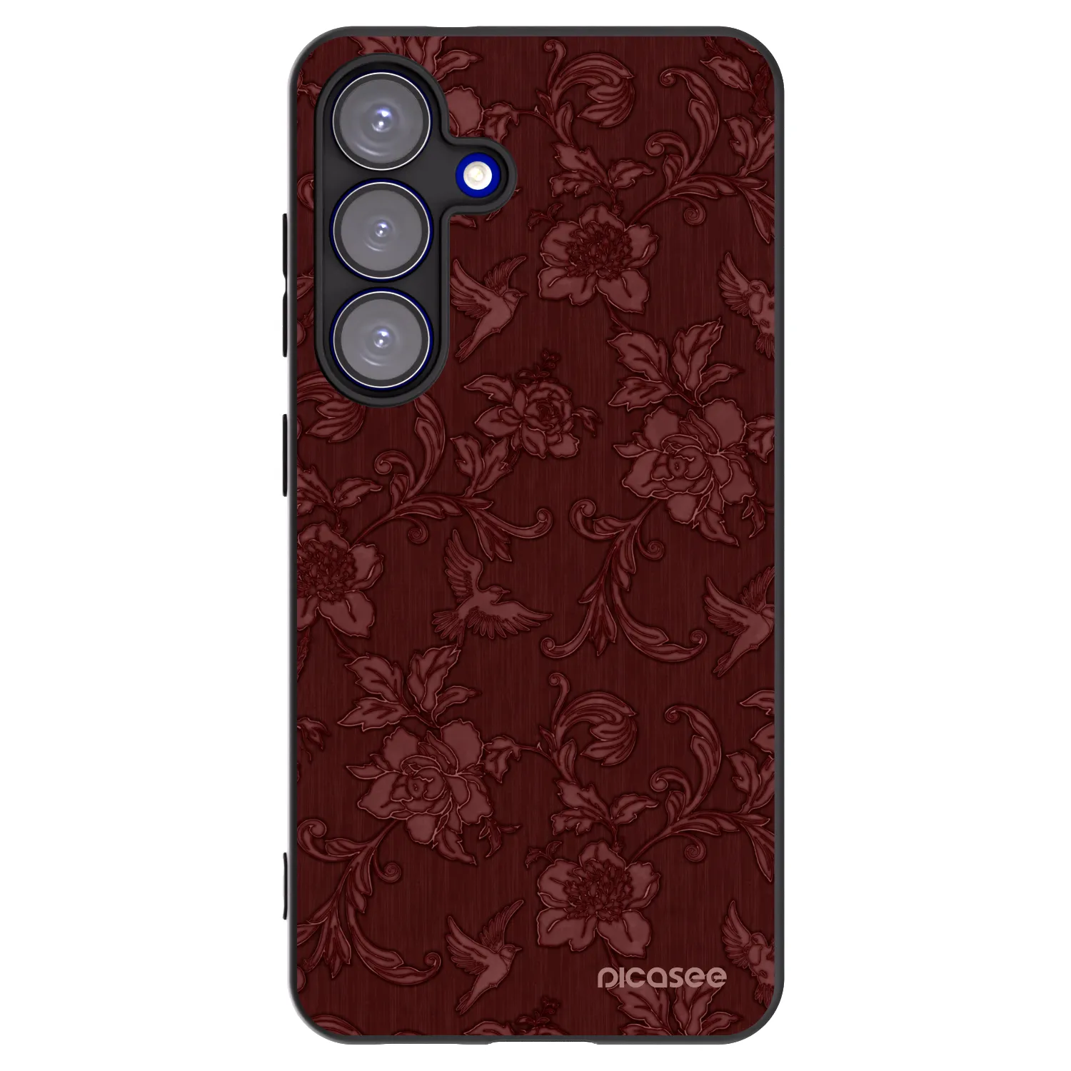 Picasee silikónový čierny obal pre Samsung Galaxy S25 5G - Red Elegance