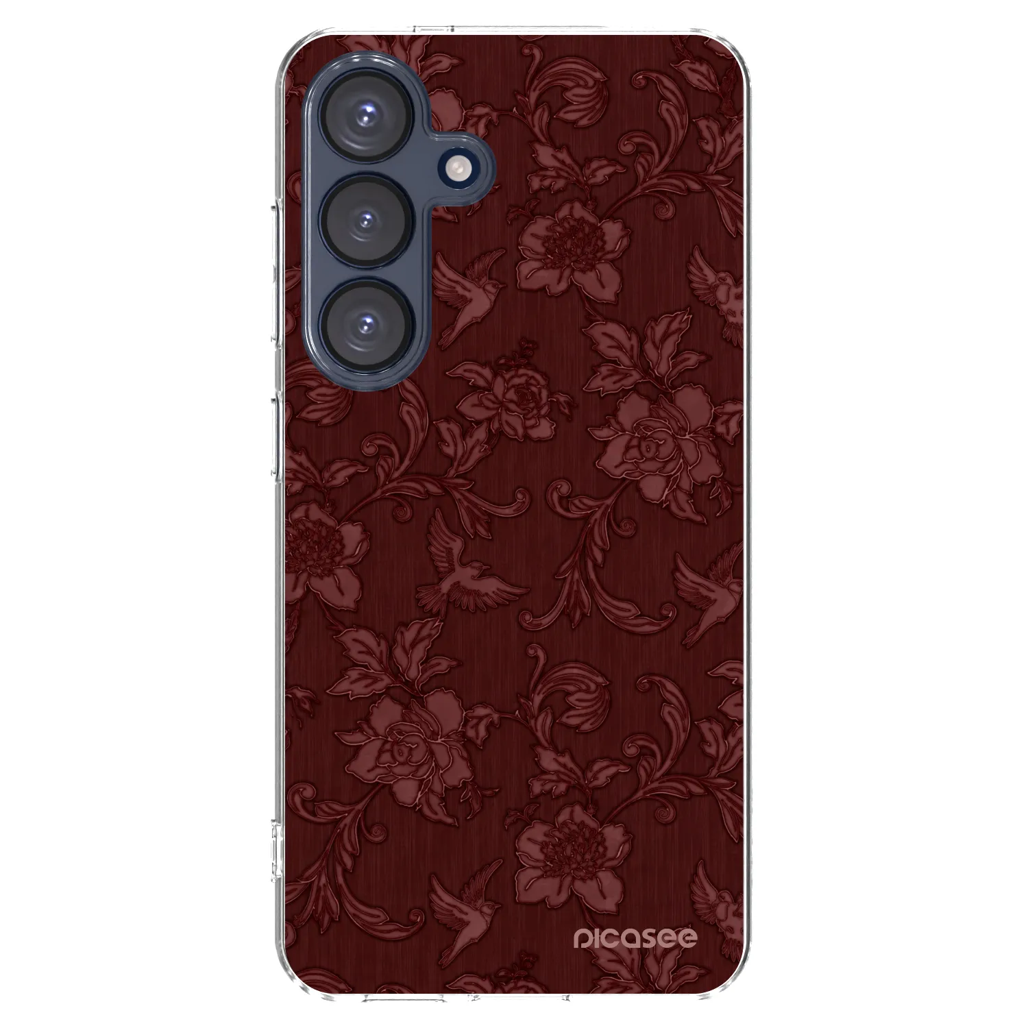 Picasee silikónový prehľadný obal pre Samsung Galaxy S25 5G - Red Elegance