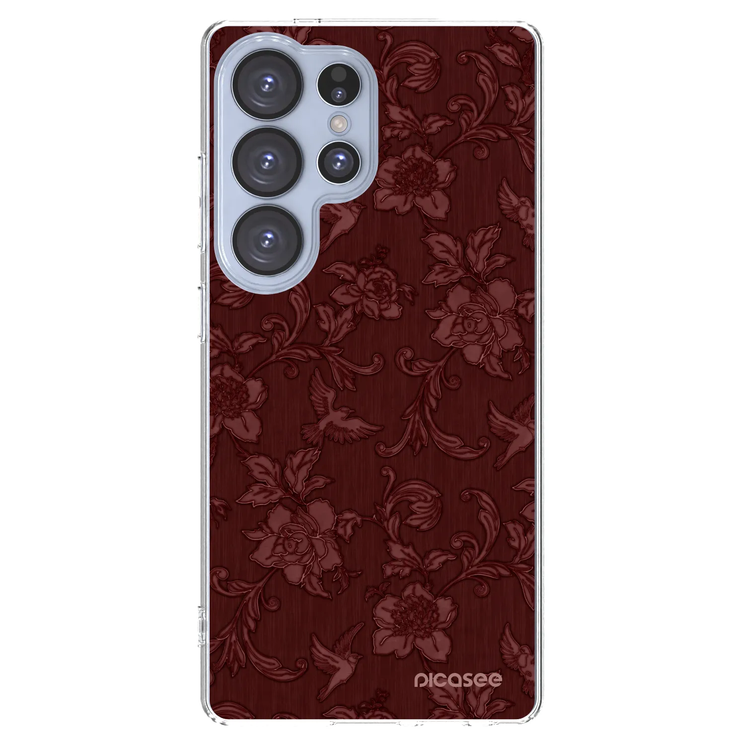 Picasee silikónový prehľadný obal pre Samsung Galaxy S25 Ultra 5G - Red Elegance
