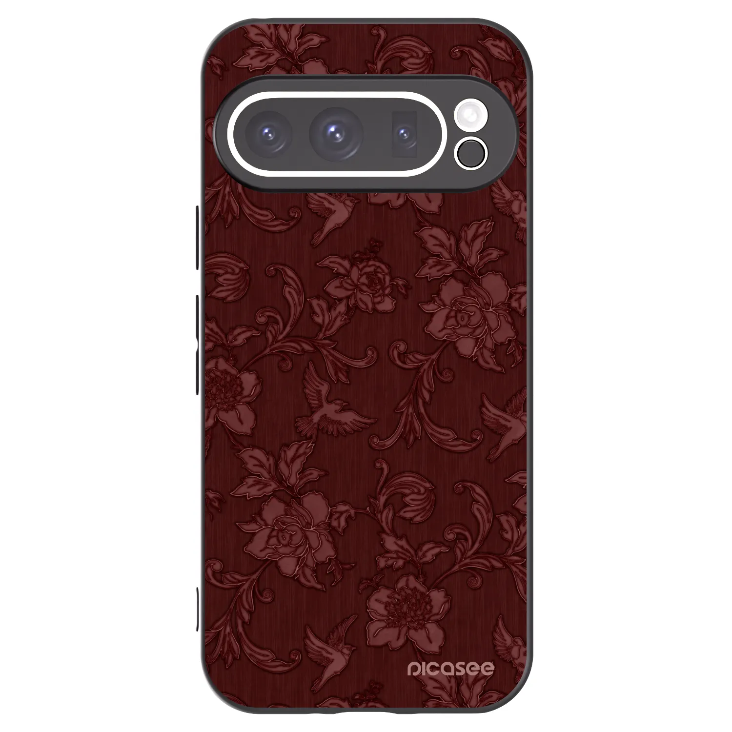 Picasee silikónový čierny obal pre Google Pixel 9 Pro - Red Elegance