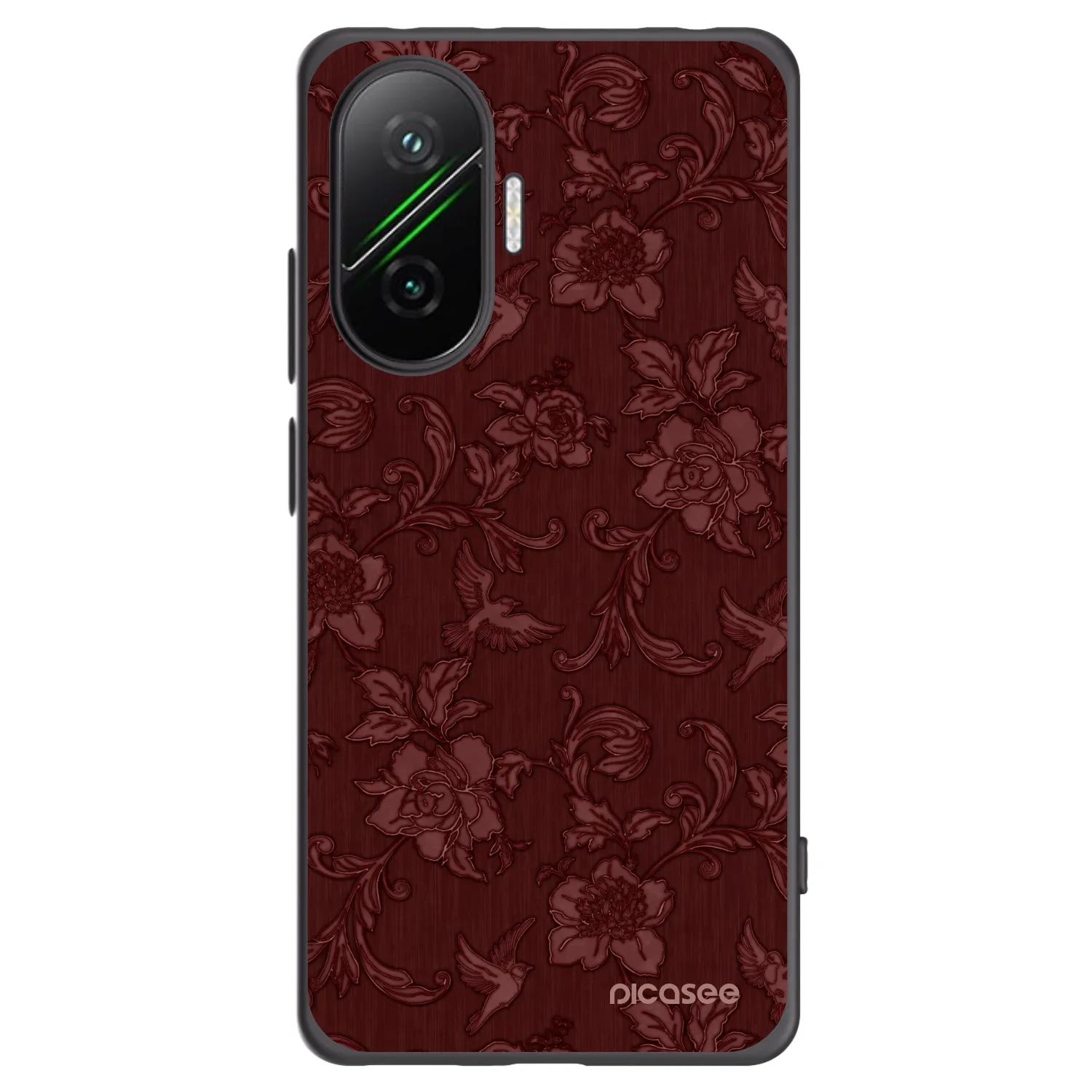 Picasee silikónový čierny obal pre Xiaomi Poco F7 5G - Red Elegance