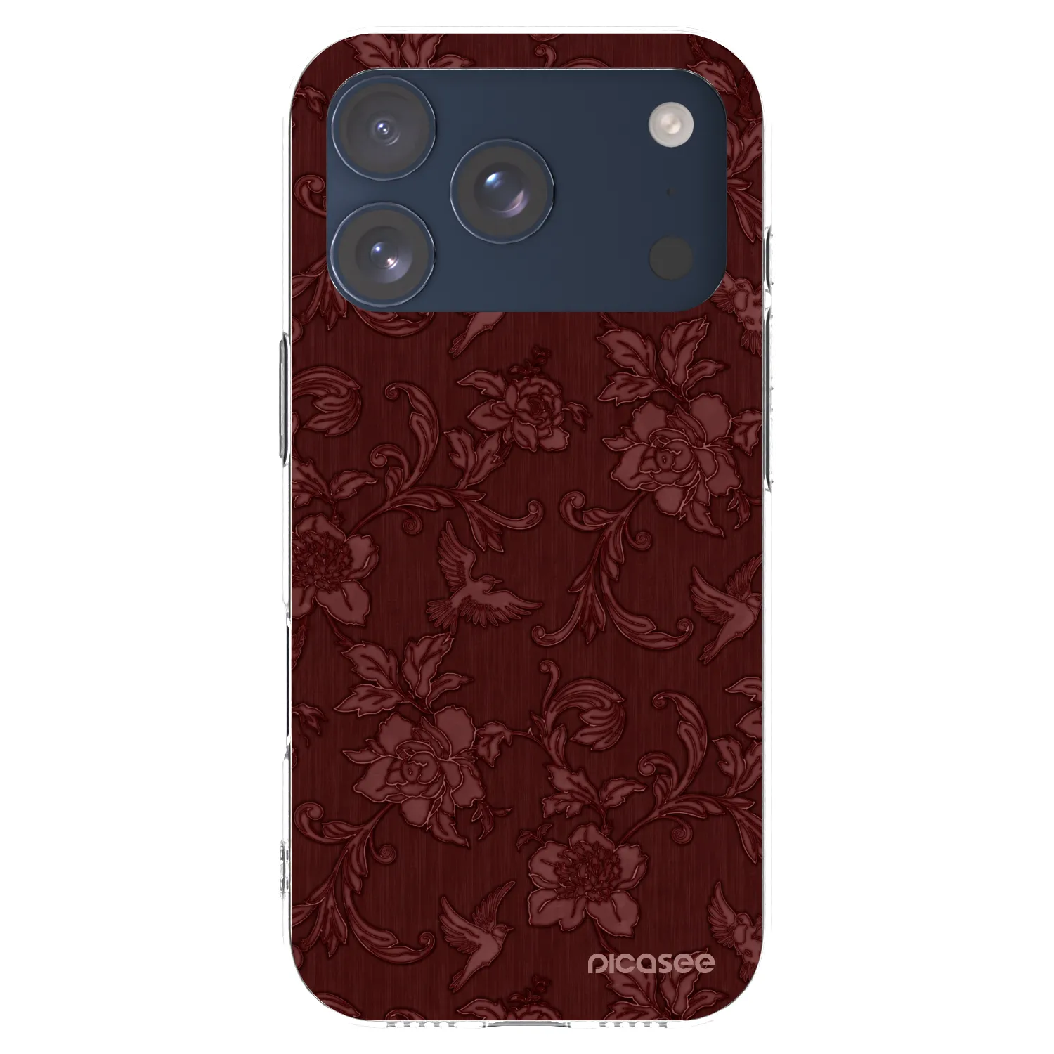 Picasee silikónový prehľadný obal pre Apple iPhone 17 Pro - Red Elegance