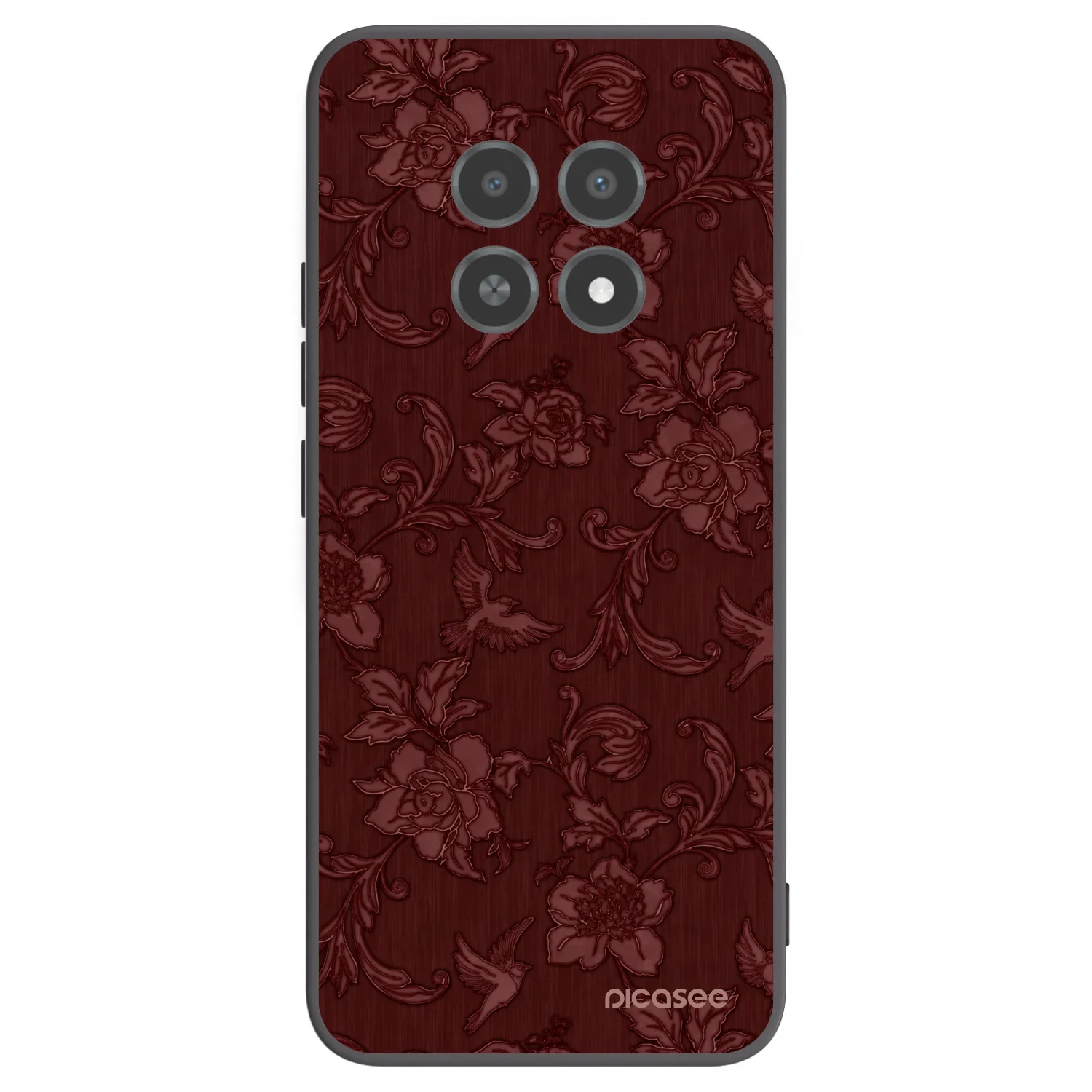 Picasee silikónový čierny obal pre Realme 12X - Red Elegance
