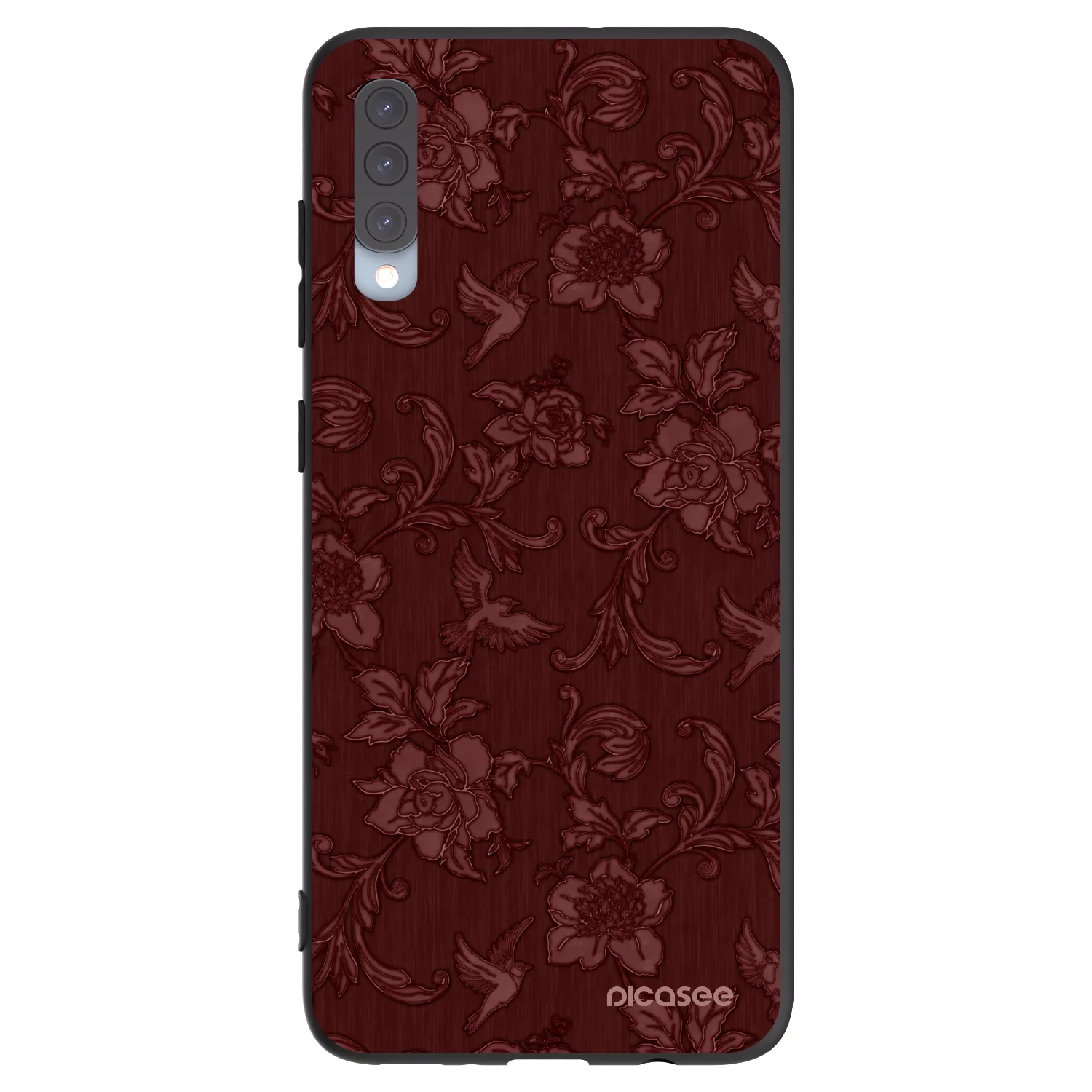 Picasee silikónový čierny obal pre Samsung Galaxy A70 A705F - Red Elegance
