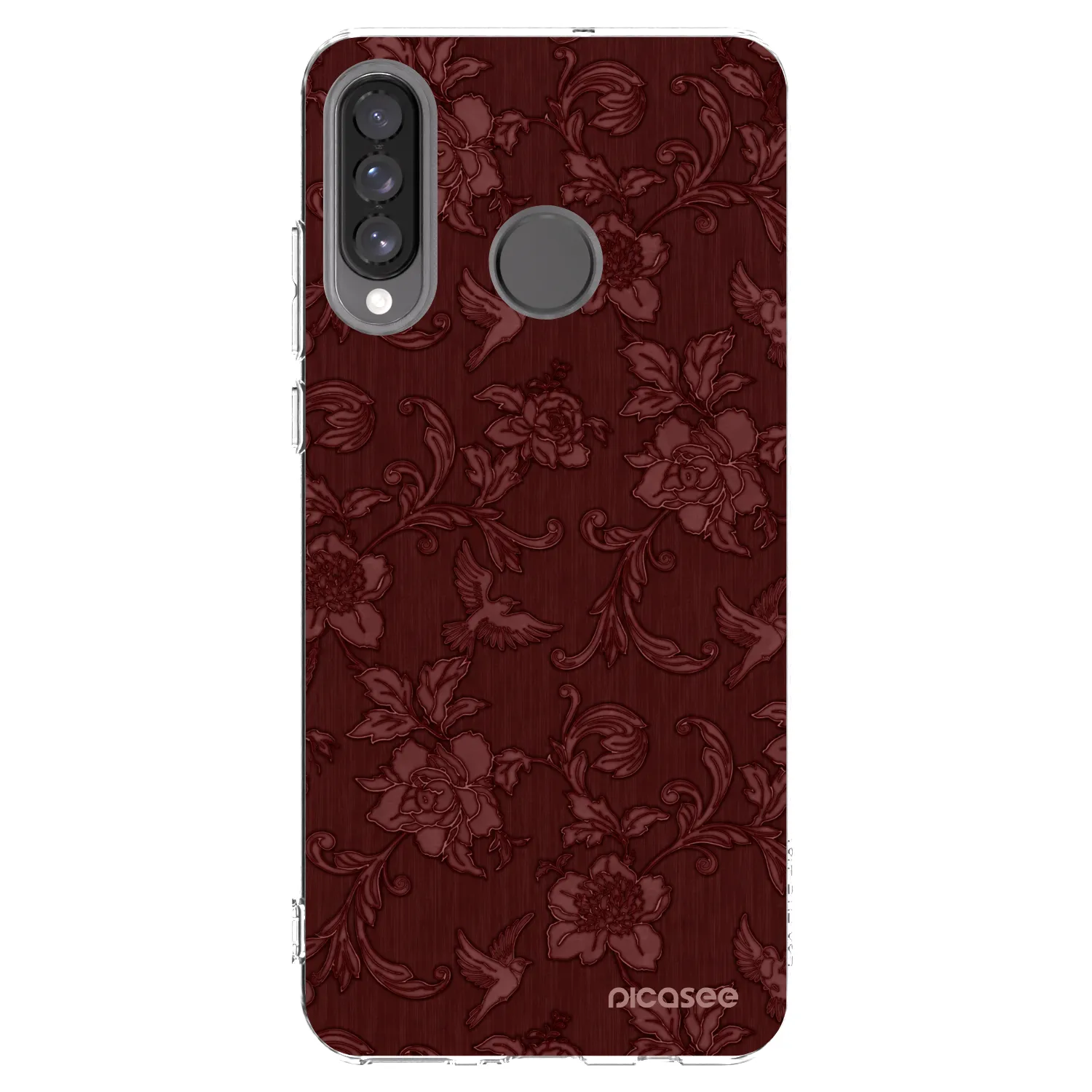 Picasee silikónový prehľadný obal pre Huawei P30 Lite - Red Elegance