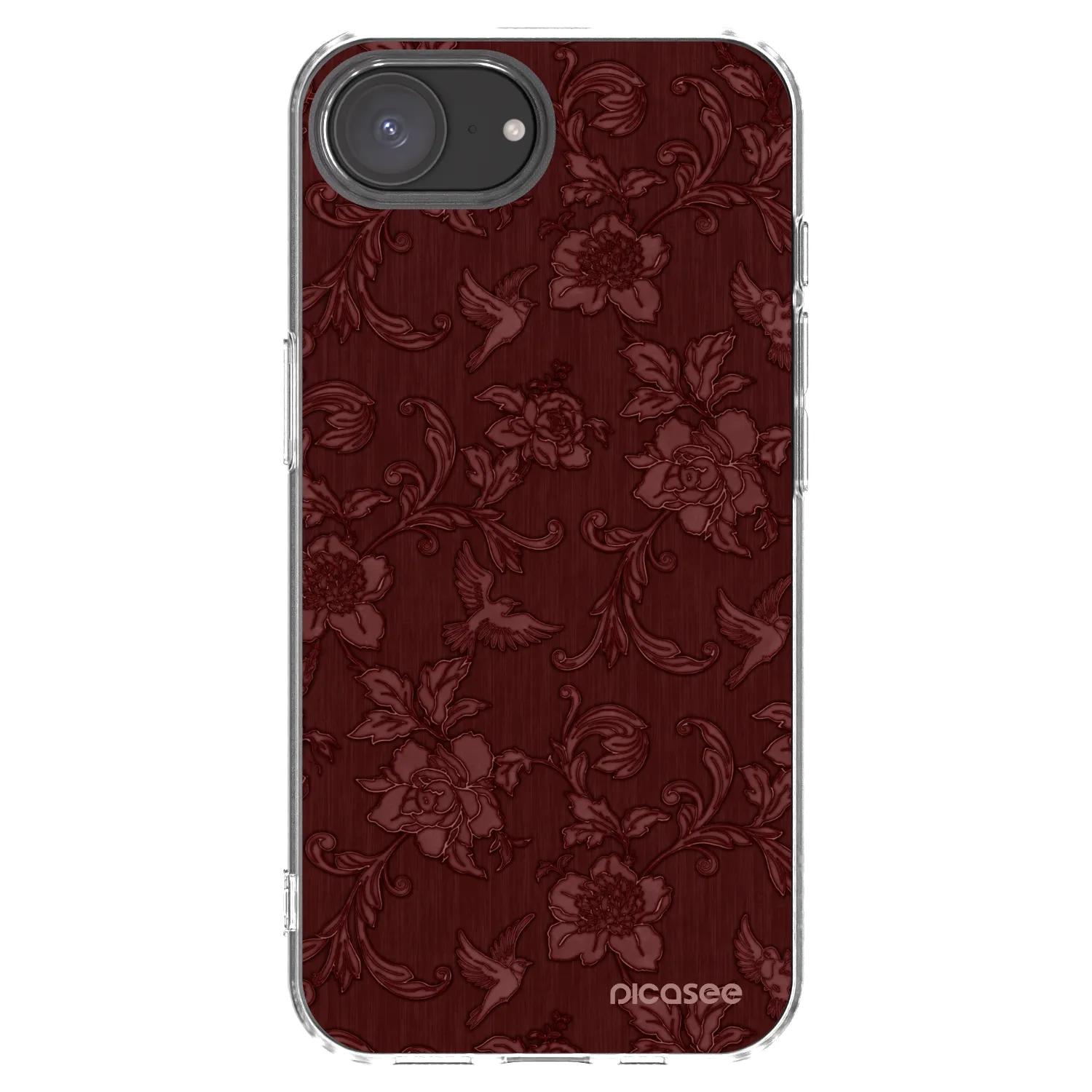 Picasee silikónový prehľadný obal pre Apple iPhone 17e - Red Elegance