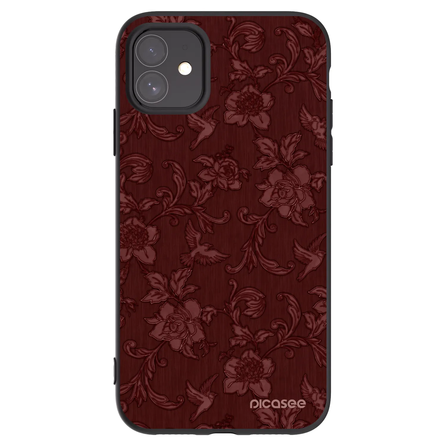 Picasee silikónový čierny obal pre Apple iPhone 11 - Red Elegance