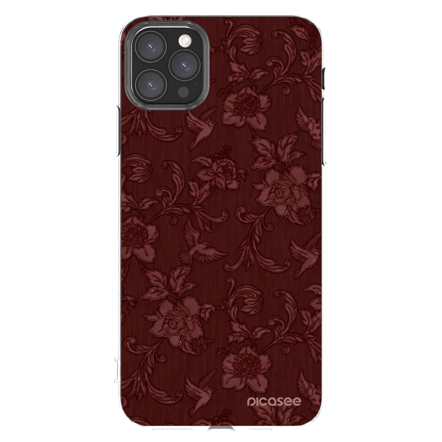 Picasee silikónový prehľadný obal pre Apple iPhone 11 Pro Max - Red Elegance