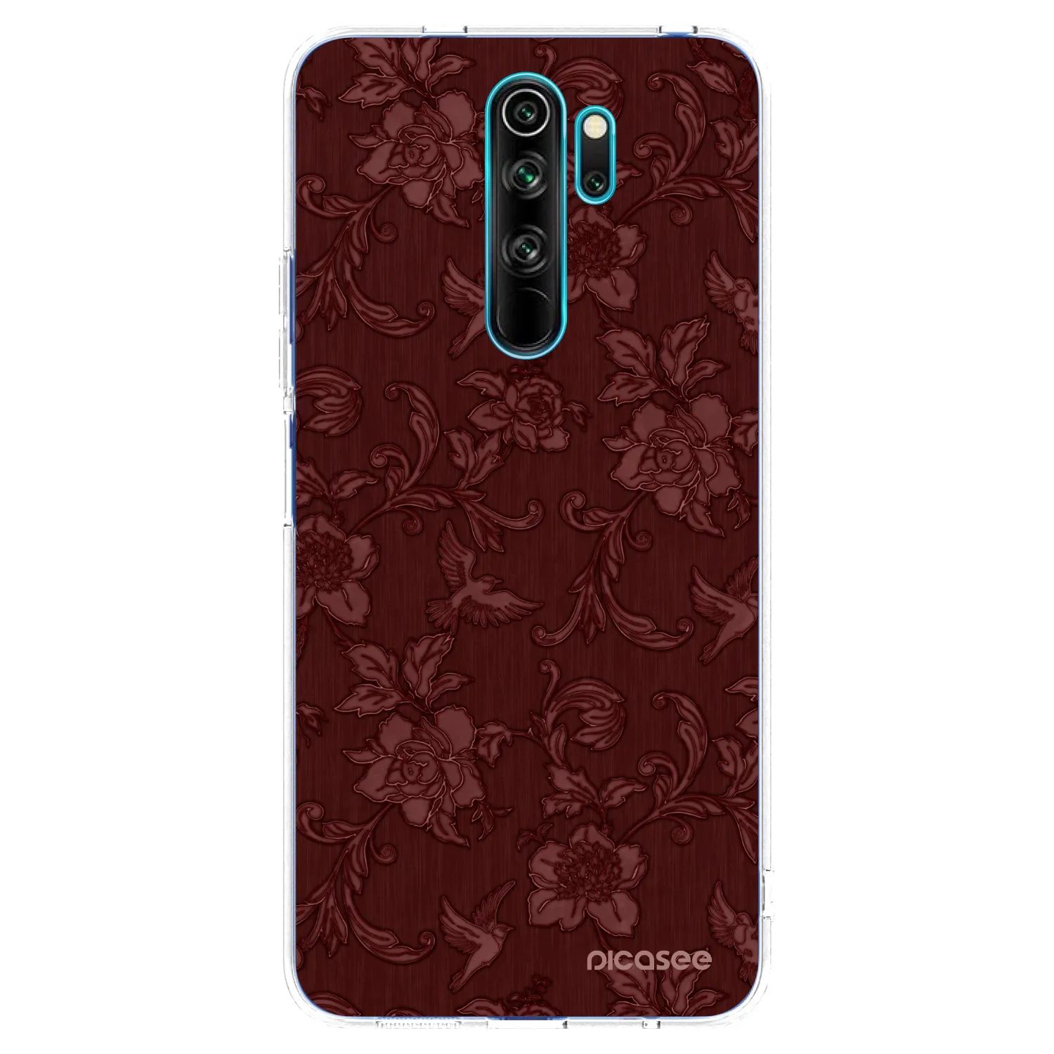 Picasee silikónový prehľadný obal pre Xiaomi Redmi Note 8 Pro - Red Elegance