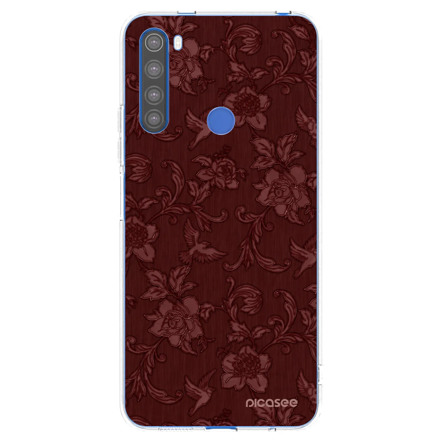 Picasee silikónový prehľadný obal pre Xiaomi Redmi Note 8T - Red Elegance