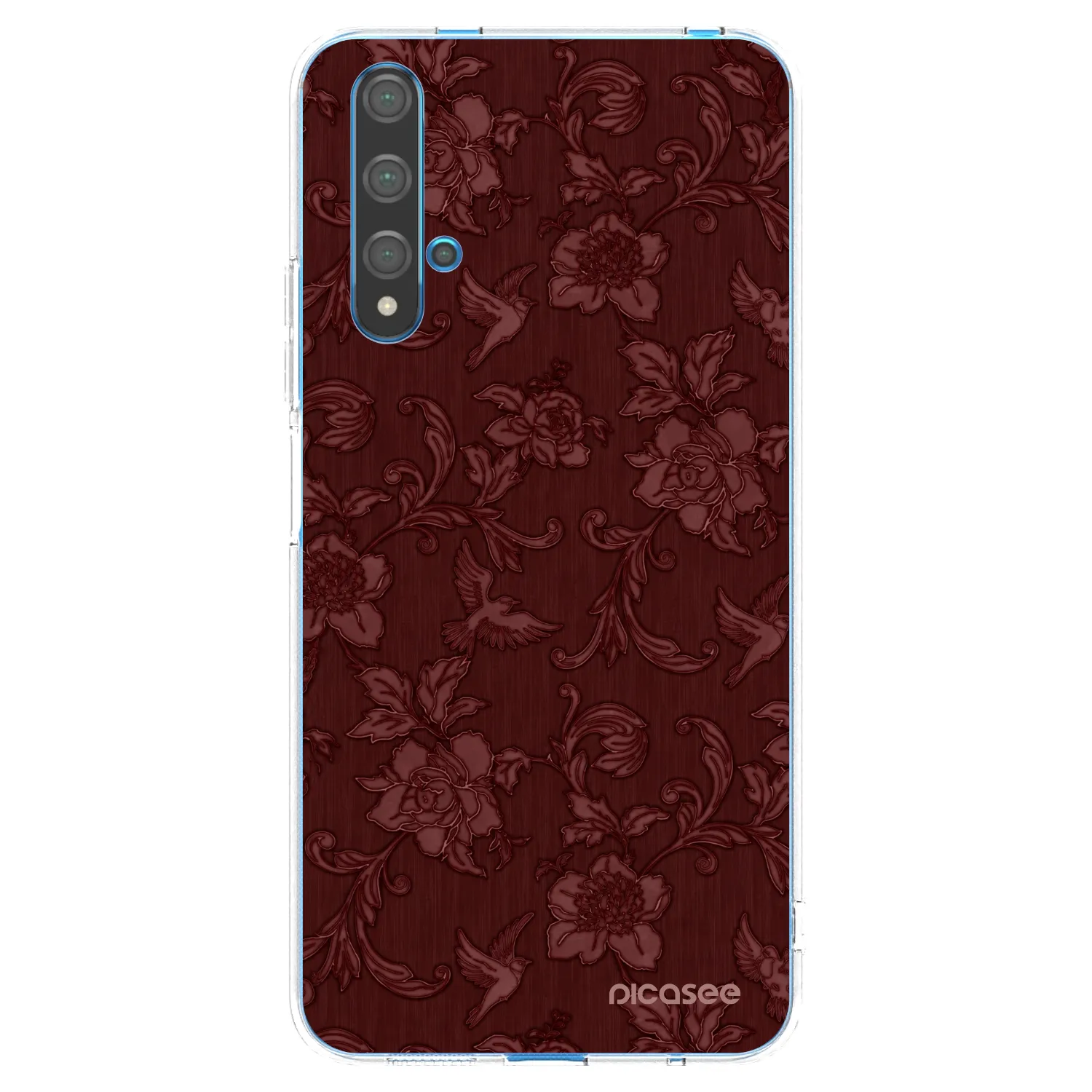 Picasee silikónový prehľadný obal pre Huawei Nova 5T - Red Elegance