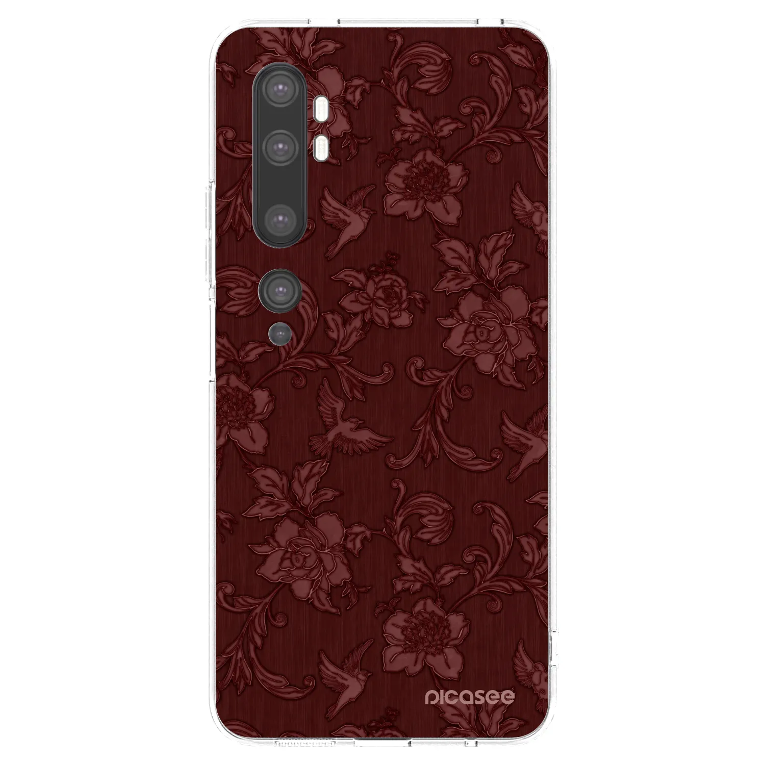 Picasee silikónový prehľadný obal pre Xiaomi Mi Note 10 (Pro) - Red Elegance