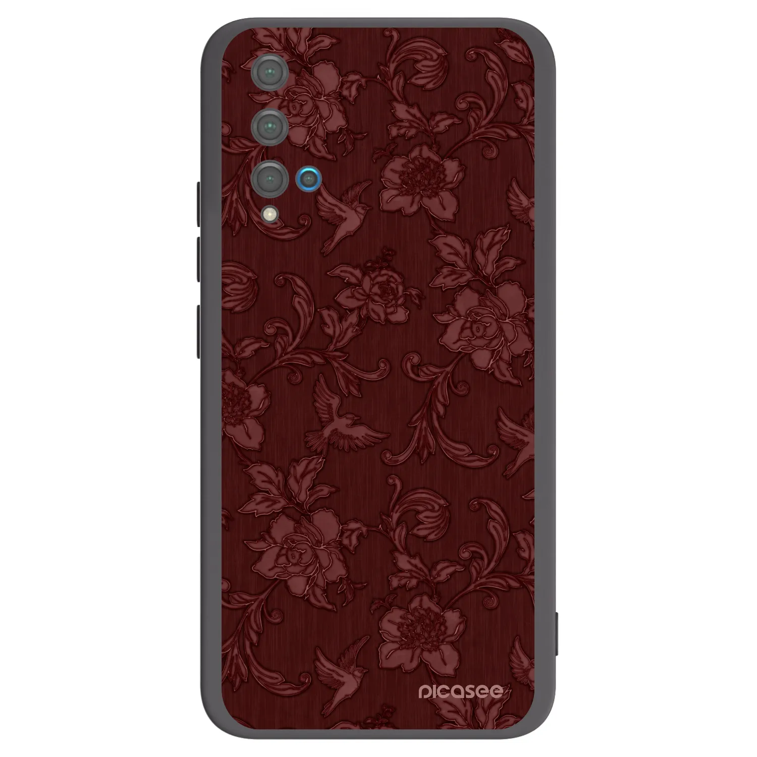 Picasee silikónový čierny obal pre Huawei Nova 5T - Red Elegance