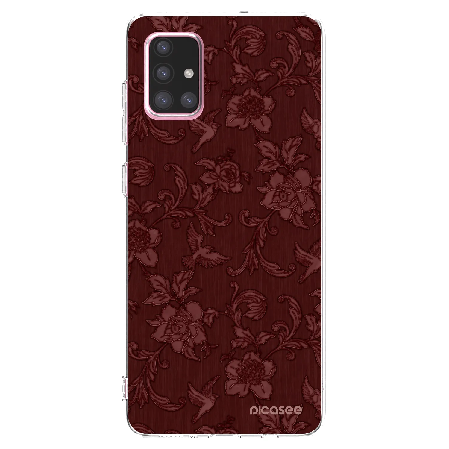 Picasee silikónový prehľadný obal pre Samsung Galaxy A71 A715F - Red Elegance