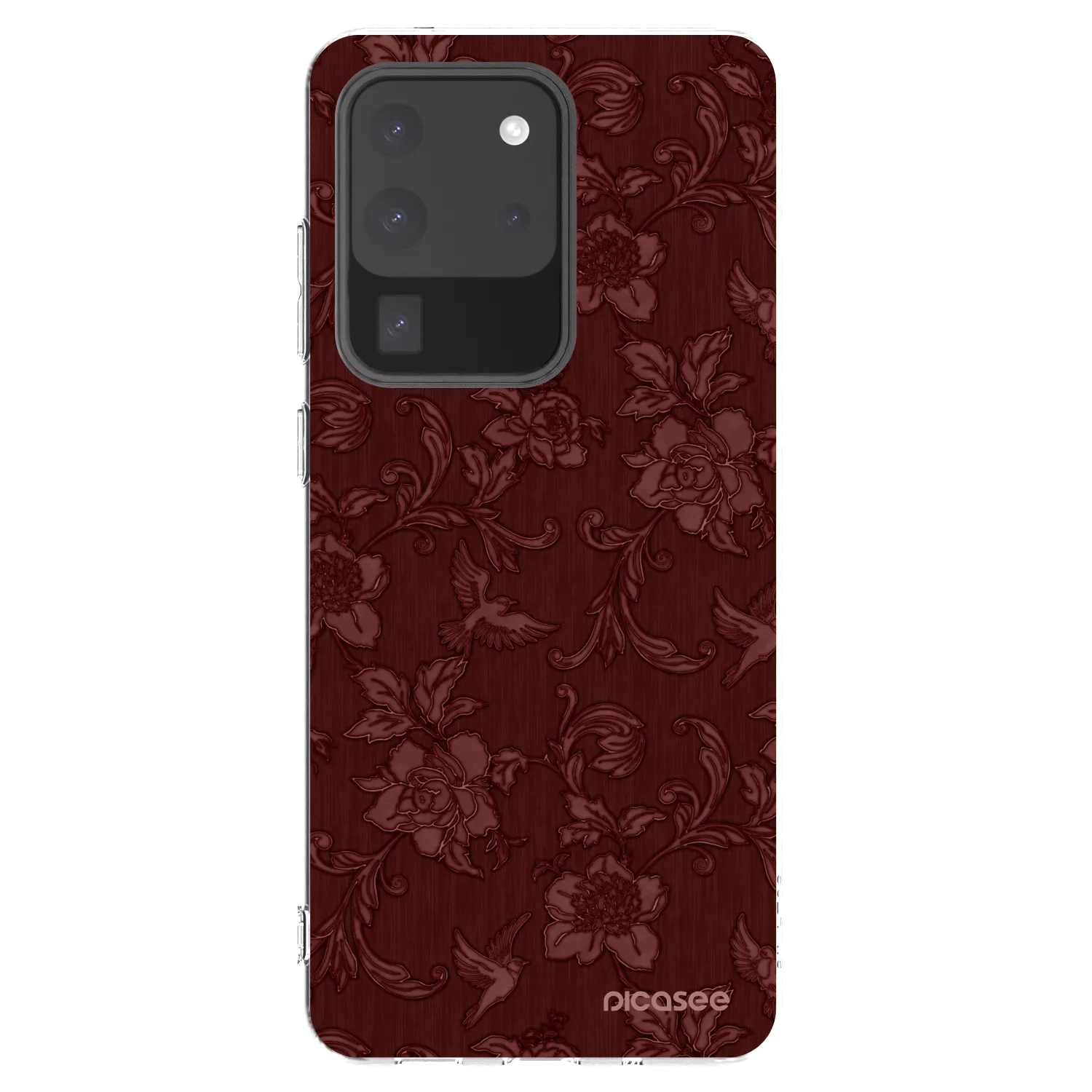 Picasee silikónový prehľadný obal pre Samsung Galaxy S20 Ultra 5G G988F - Red Elegance