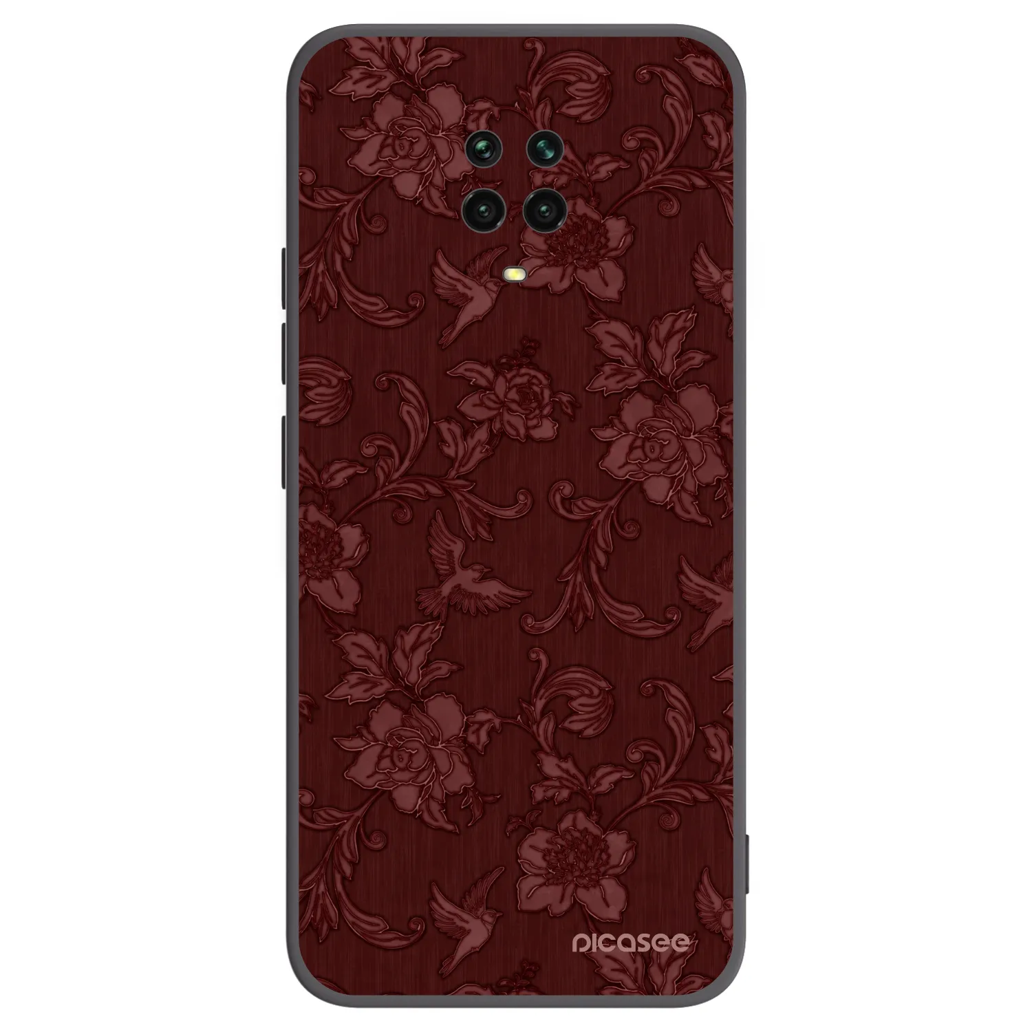 Picasee silikónový čierny obal pre Xiaomi Redmi Note 9 Pro - Red Elegance