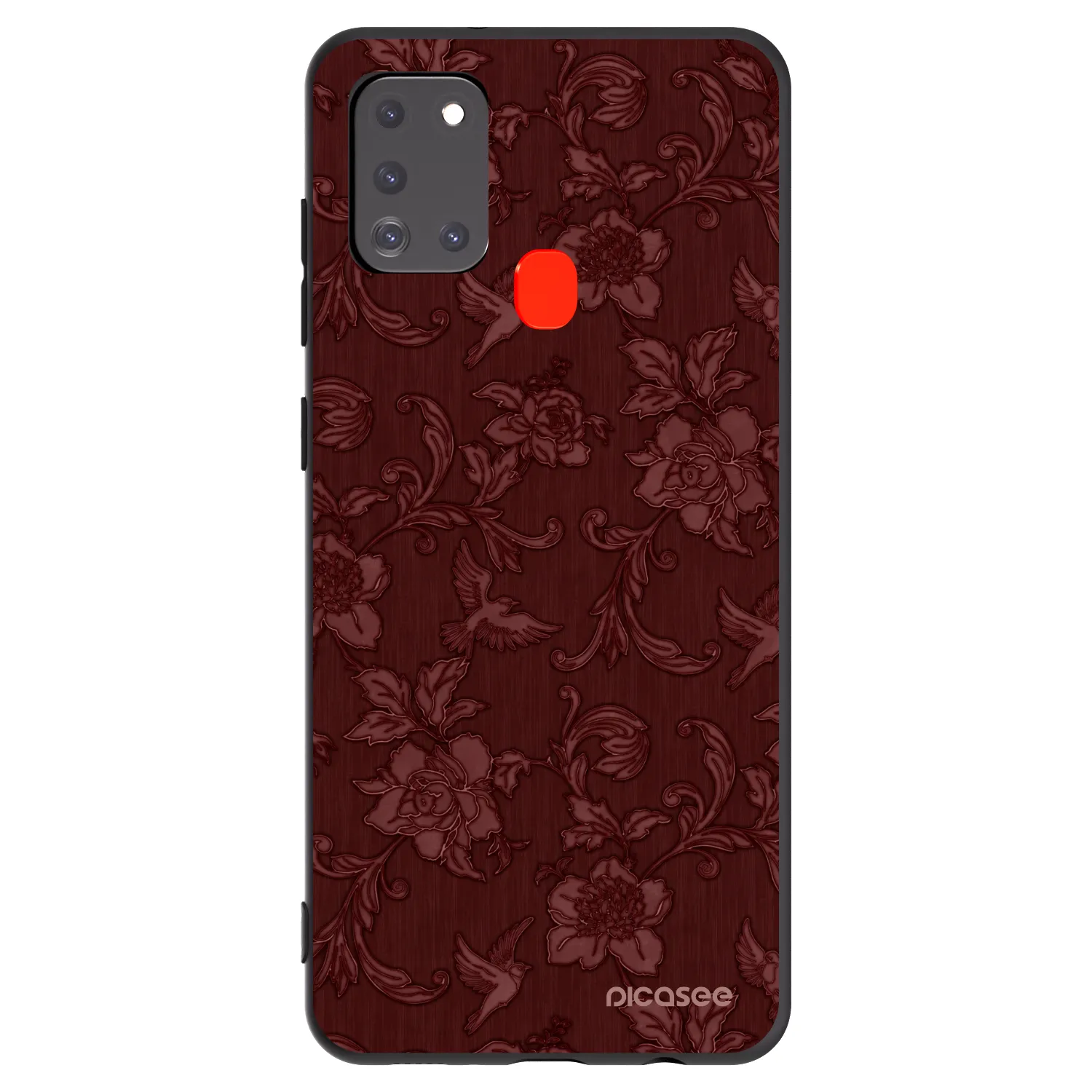 Picasee silikónový čierny obal pre Samsung Galaxy A21s - Red Elegance
