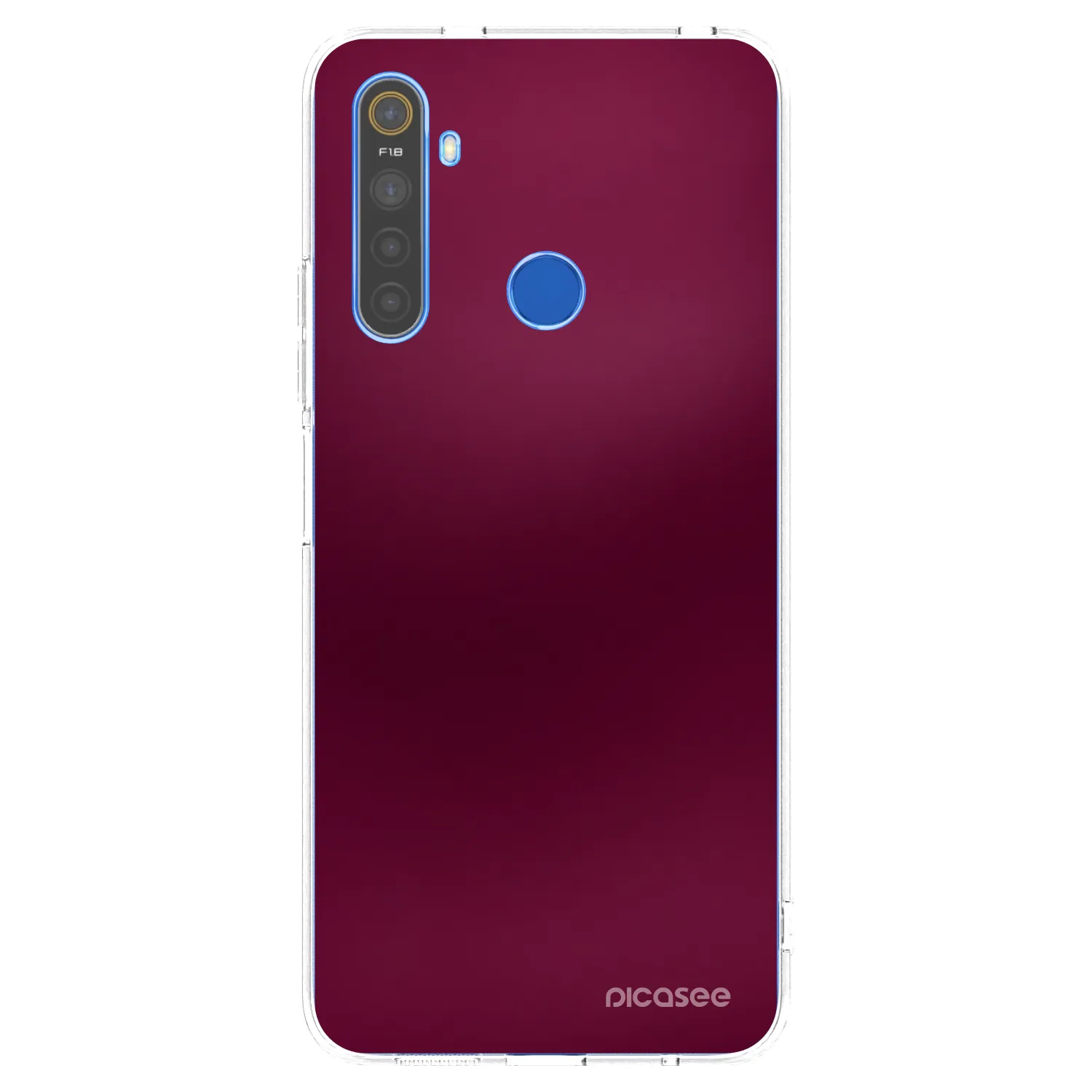 Picasee silikónový prehľadný obal pre Realme 5 - Velvet Bordeaux