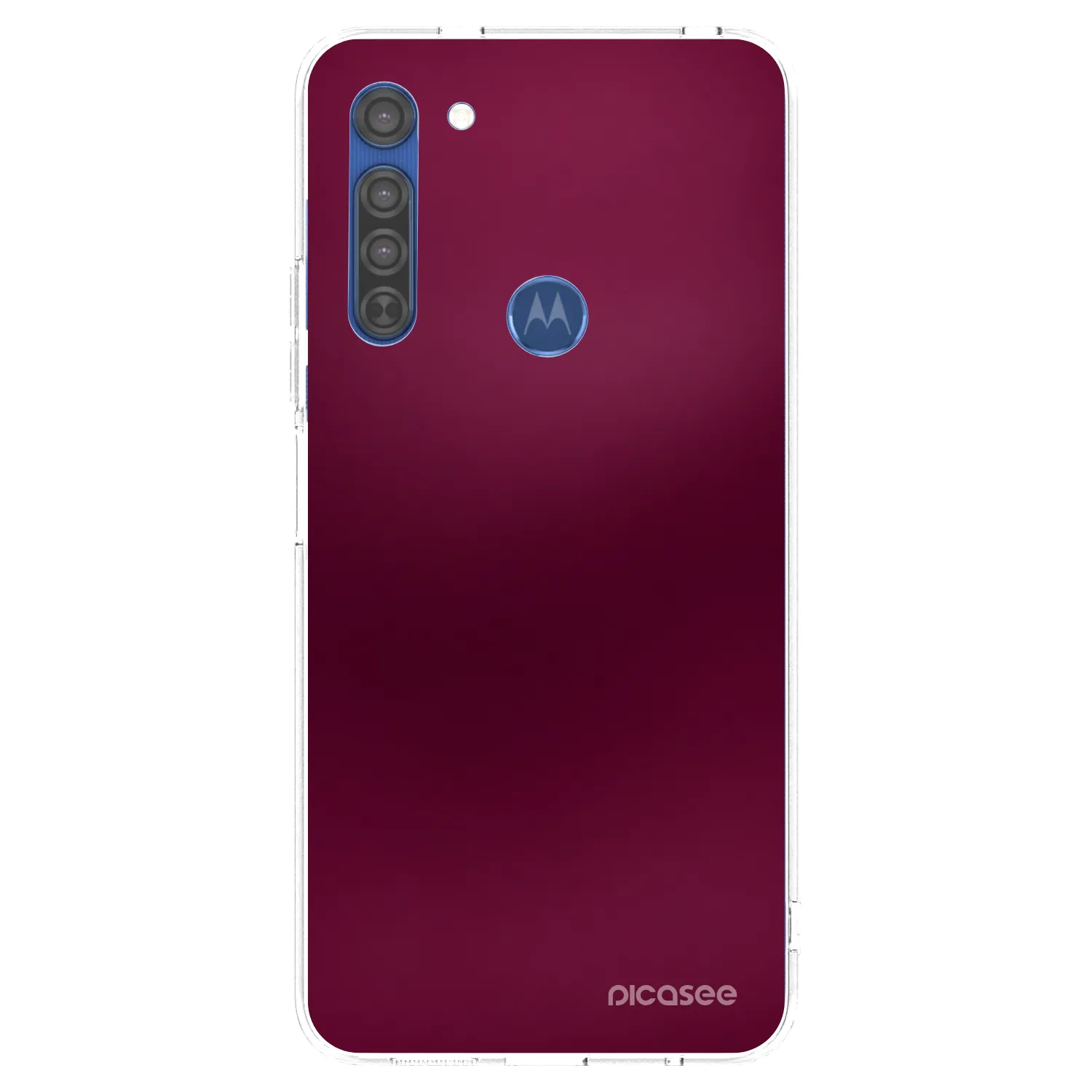 Picasee silikónový prehľadný obal pre Motorola Moto G8 - Velvet Bordeaux