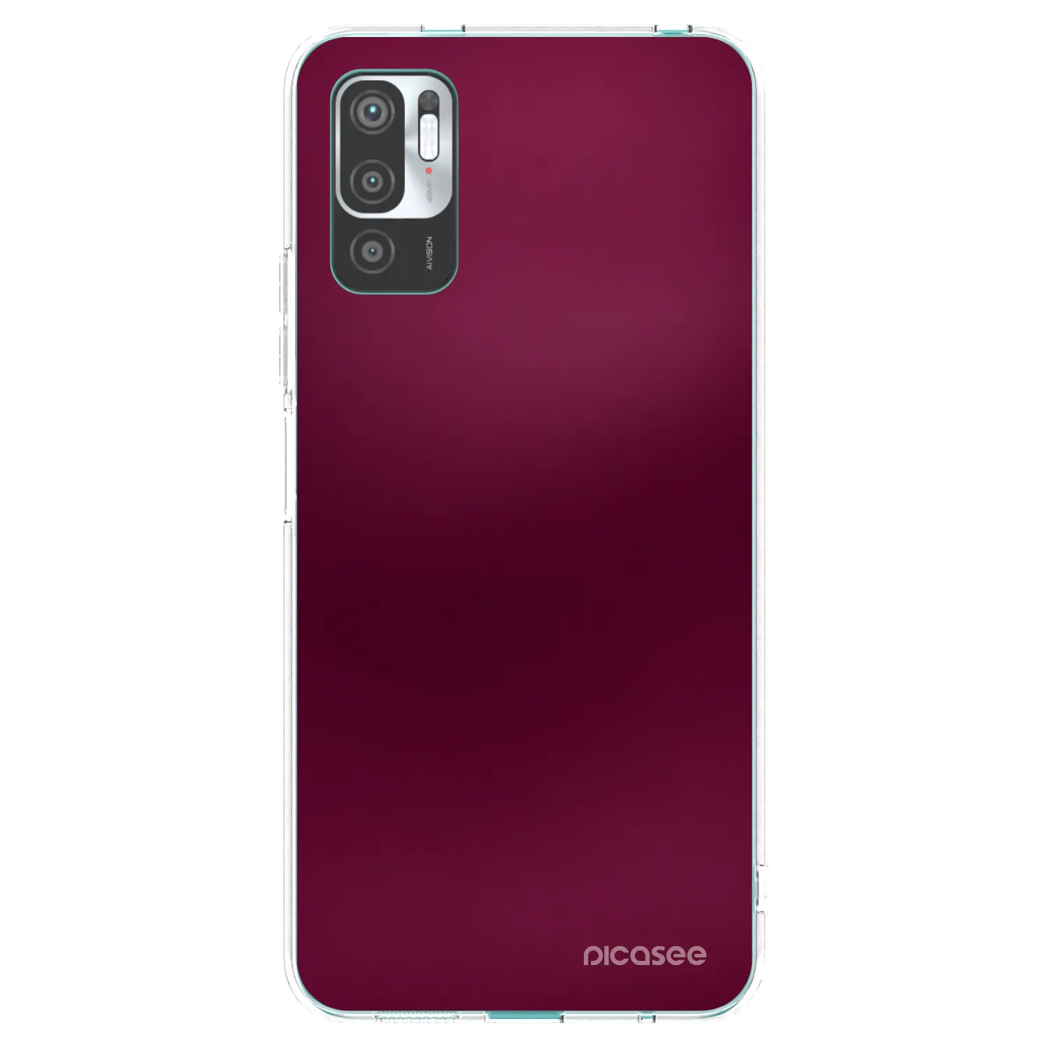Picasee silikónový prehľadný obal pre Xiaomi Redmi Note 10 5G - Velvet Bordeaux