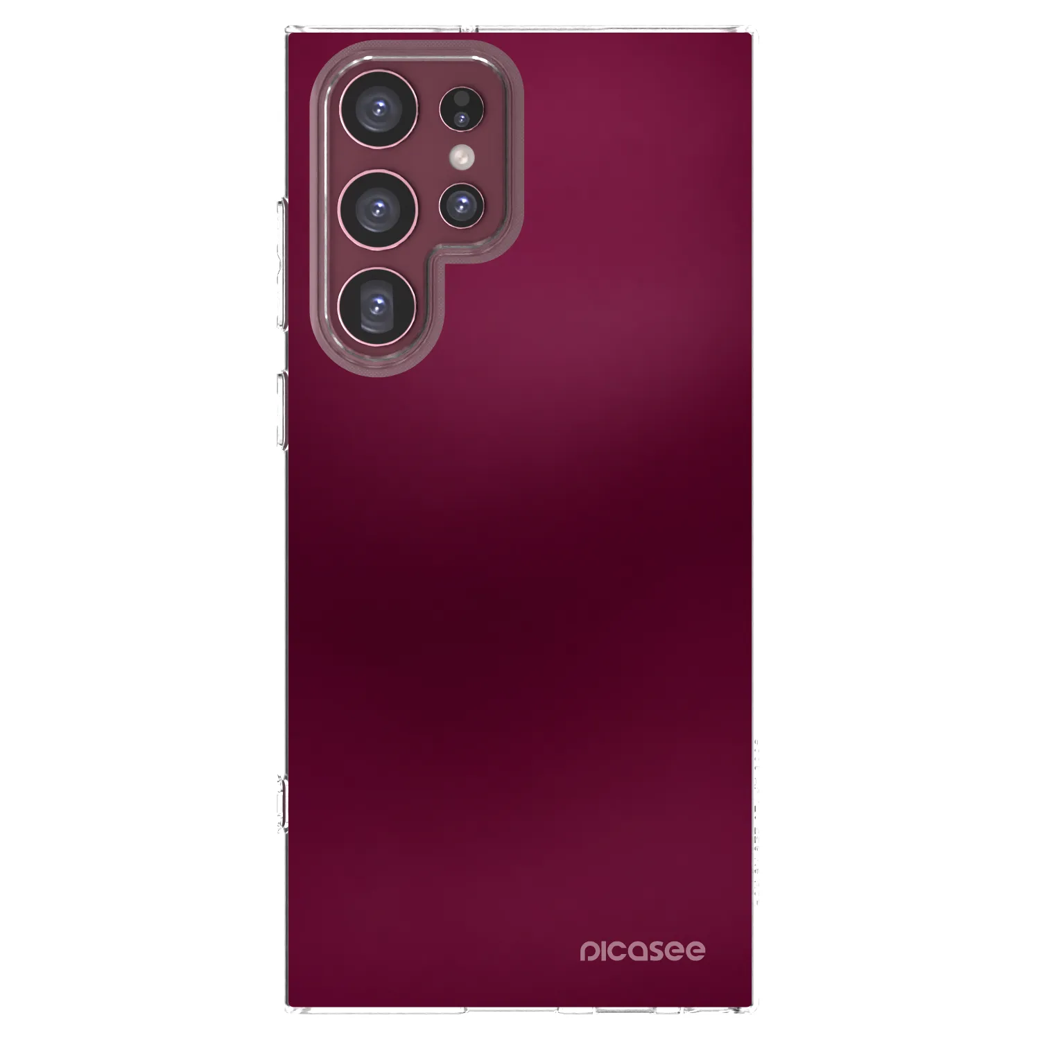 Picasee silikónový prehľadný obal pre Samsung Galaxy S22 Ultra 5G - Velvet Bordeaux