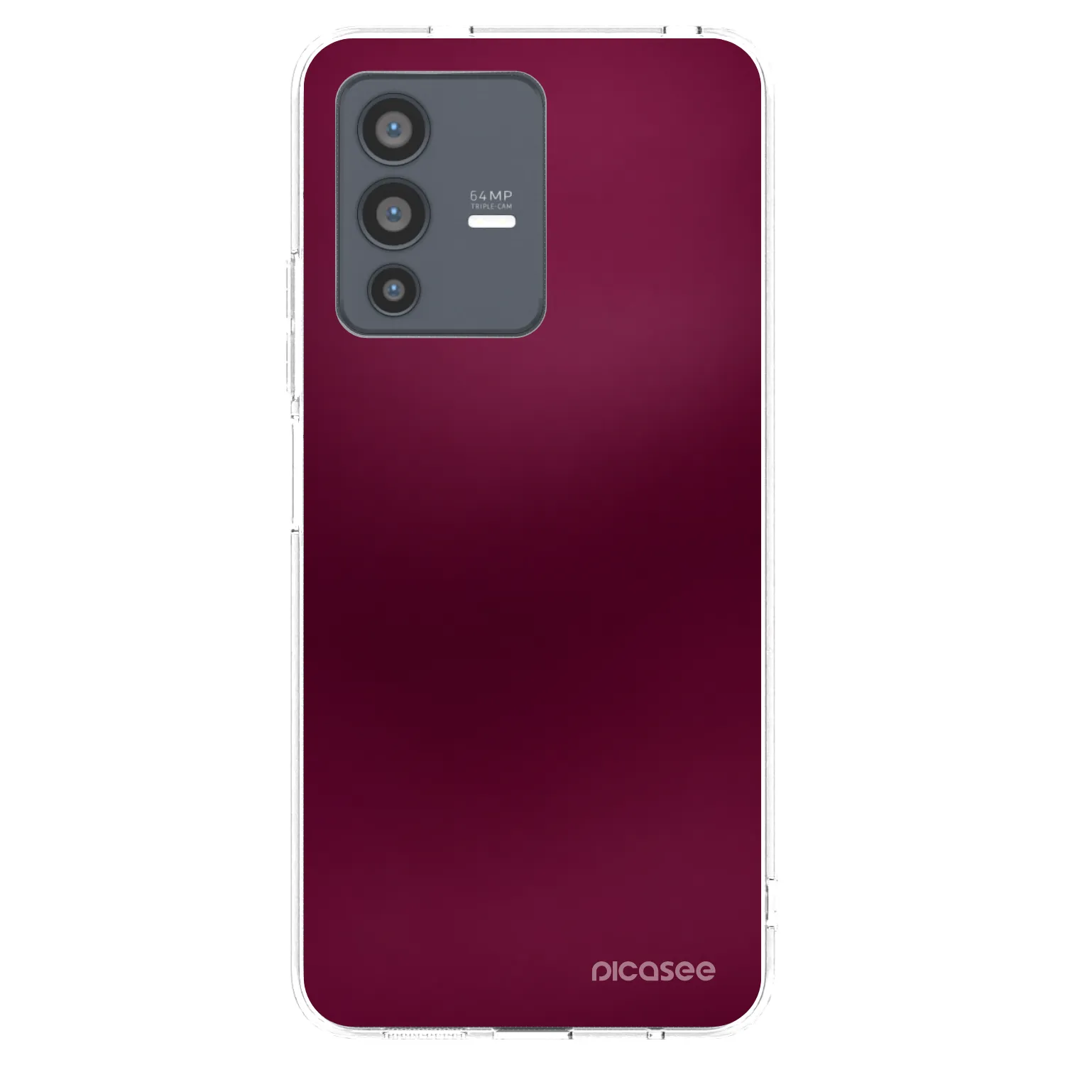 Picasee silikónový prehľadný obal pre Vivo V23 5G - Velvet Bordeaux