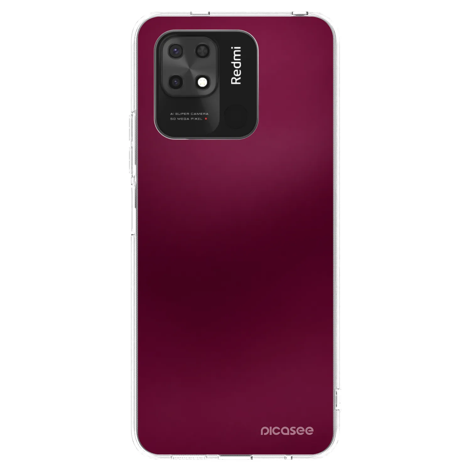 Picasee silikónový prehľadný obal pre Xiaomi Redmi 10C - Velvet Bordeaux