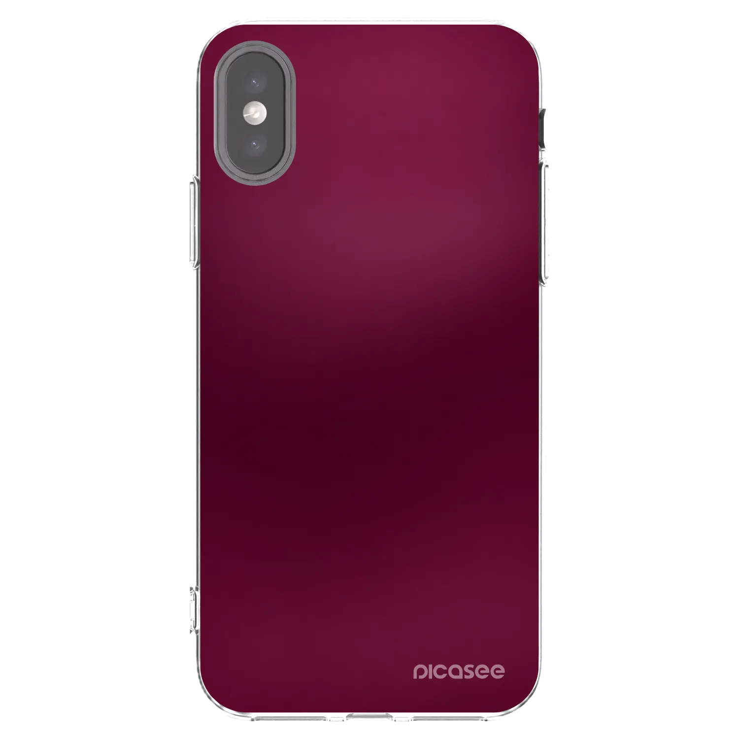 Picasee silikónový prehľadný obal pre Apple iPhone X/XS - Velvet Bordeaux