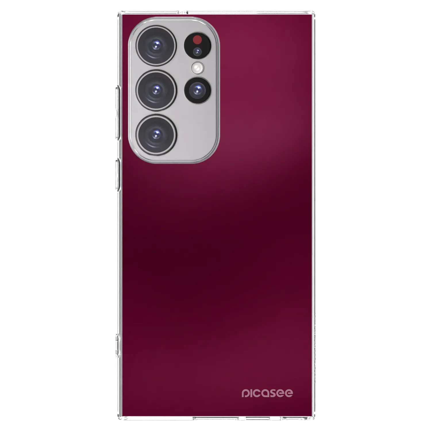 Picasee silikónový prehľadný obal pre Samsung Galaxy S23 Ultra 5G - Velvet Bordeaux