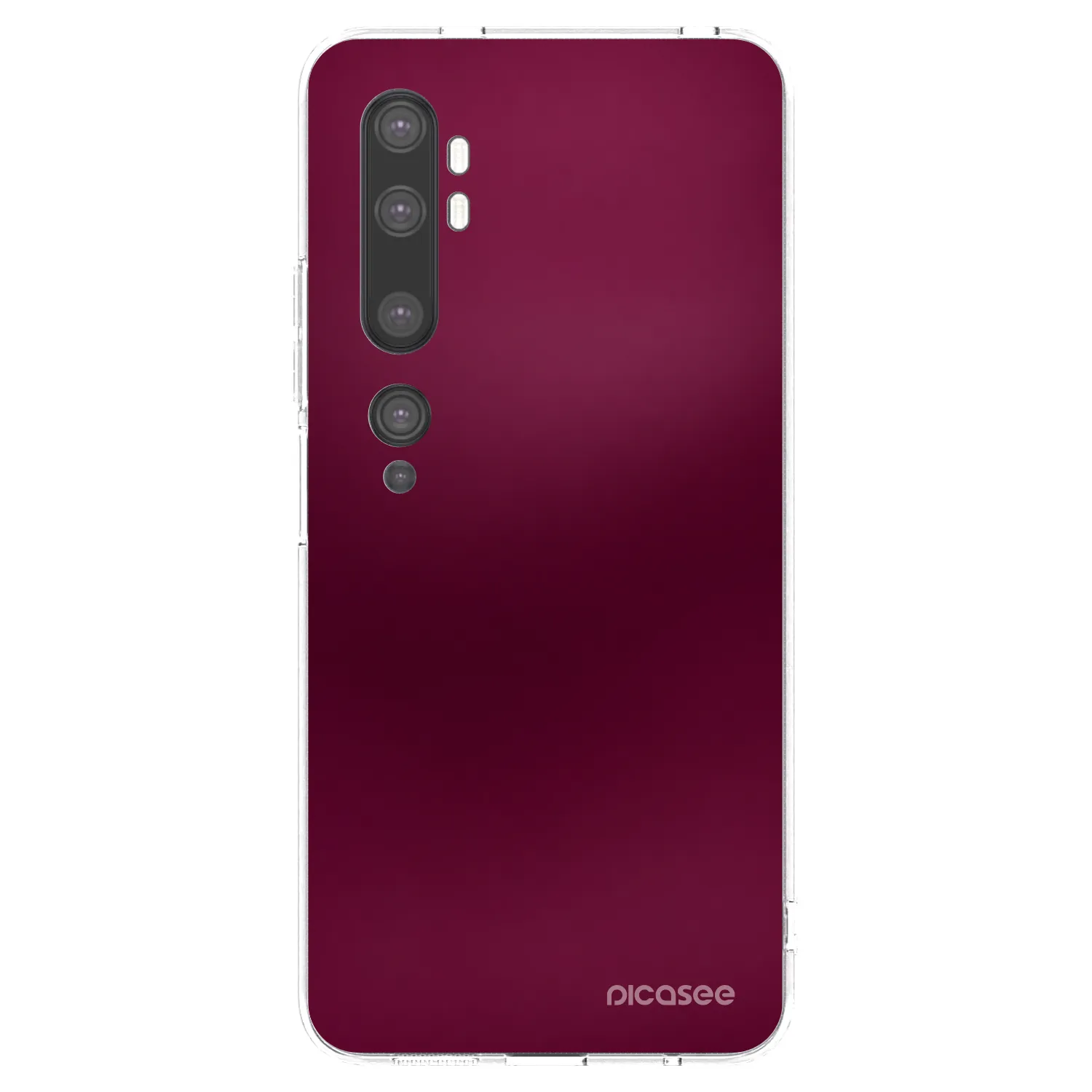 Picasee silikónový prehľadný obal pre Xiaomi Mi Note 10 (Pro) - Velvet Bordeaux