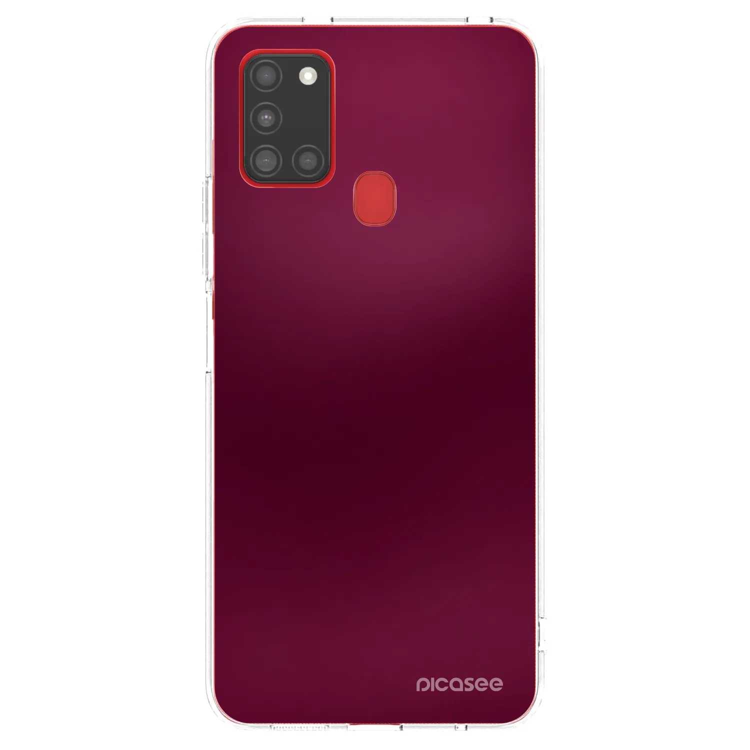 Picasee silikónový prehľadný obal pre Samsung Galaxy A21s - Velvet Bordeaux