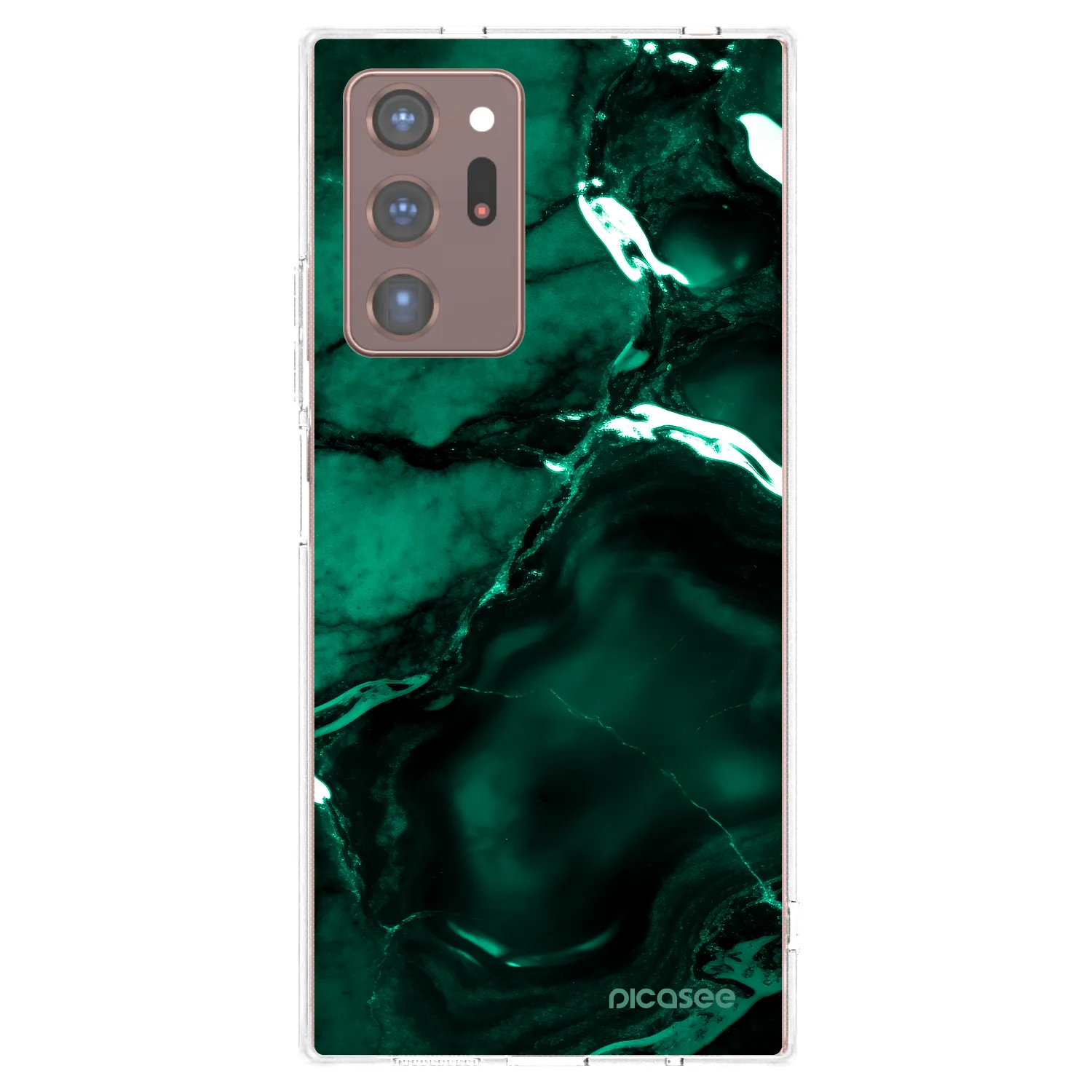 Picasee silikónový prehľadný obal pre Samsung Galaxy Note 20 Ultra - Dark emerald