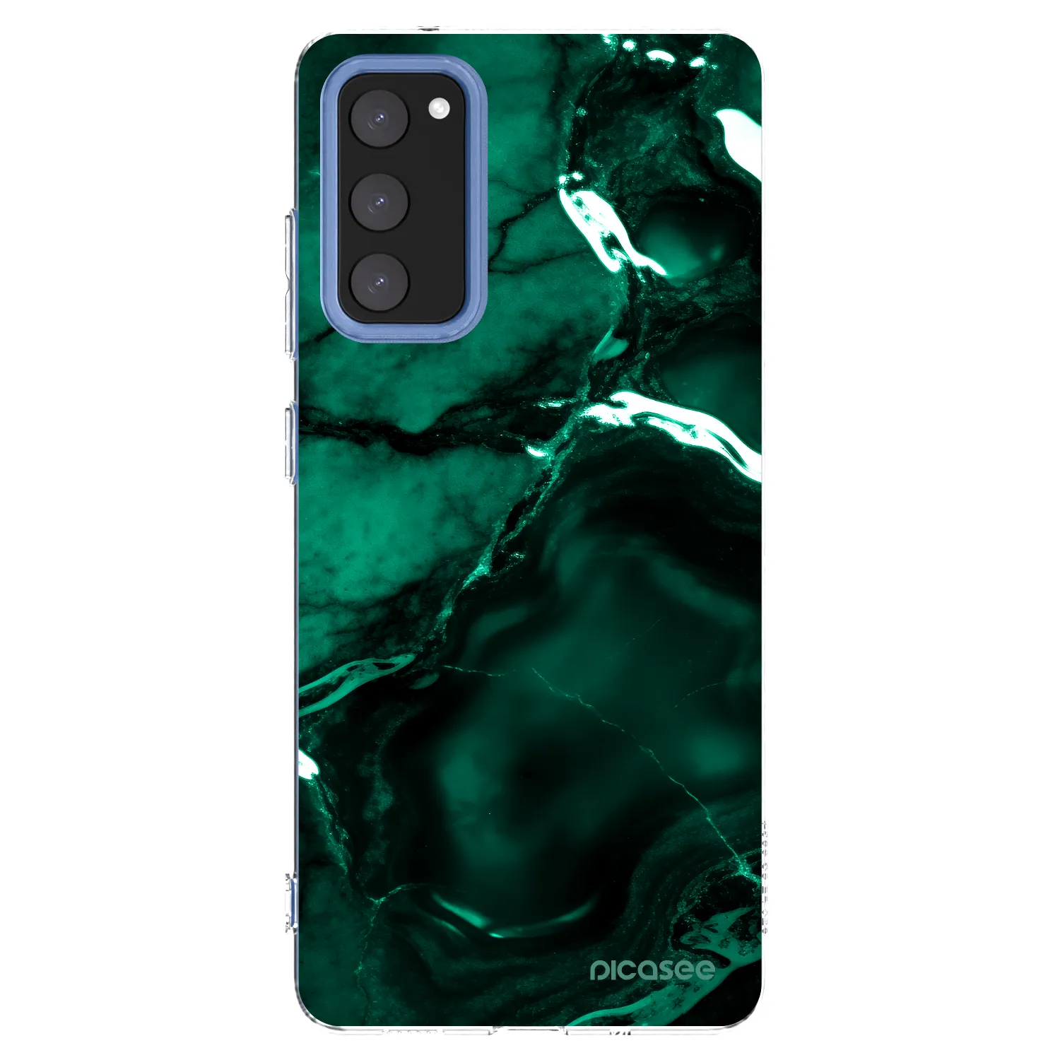 Picasee silikónový prehľadný obal pre Samsung Galaxy S20 FE - Dark emerald