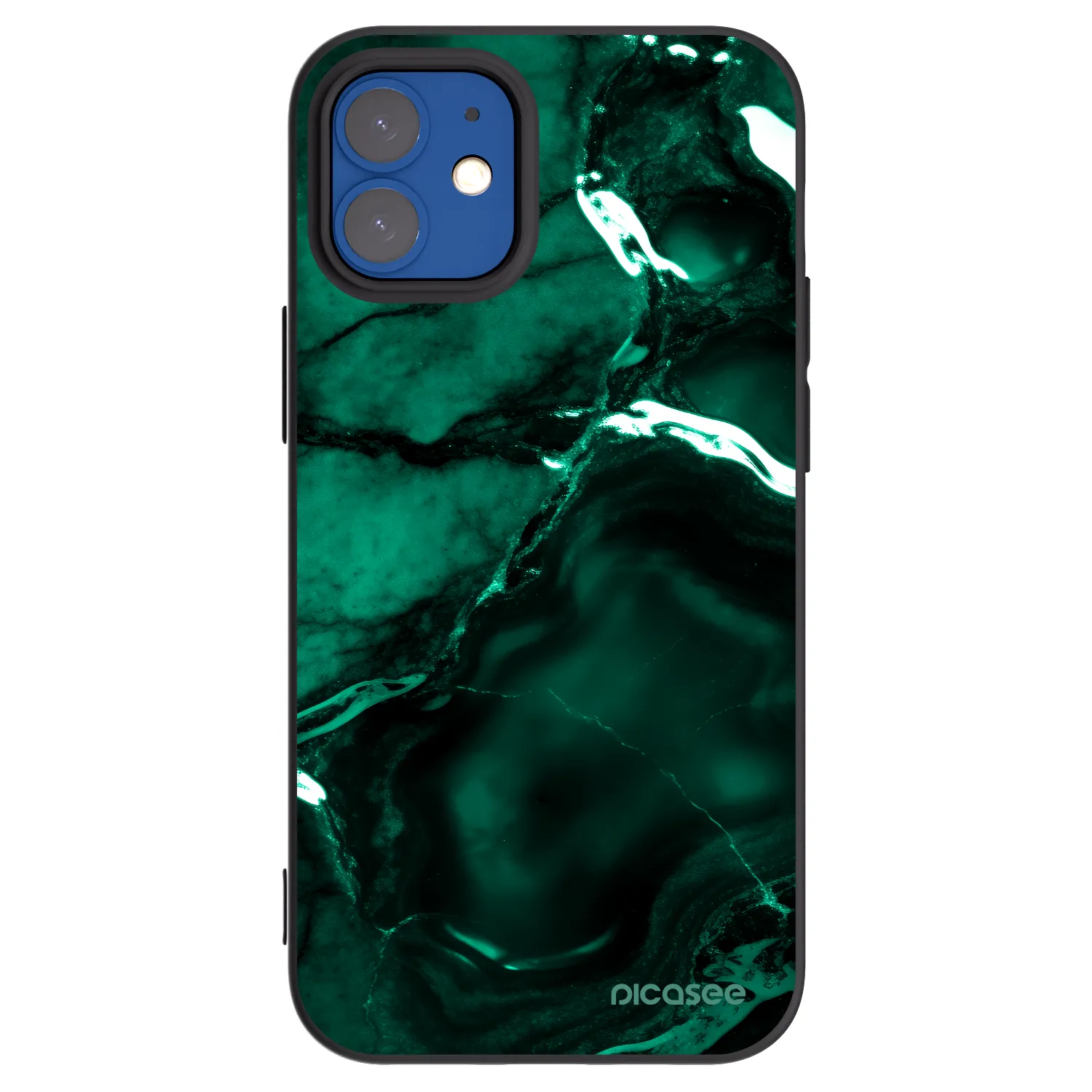 Picasee silikónový čierny obal pre Apple iPhone 12 mini - Dark emerald