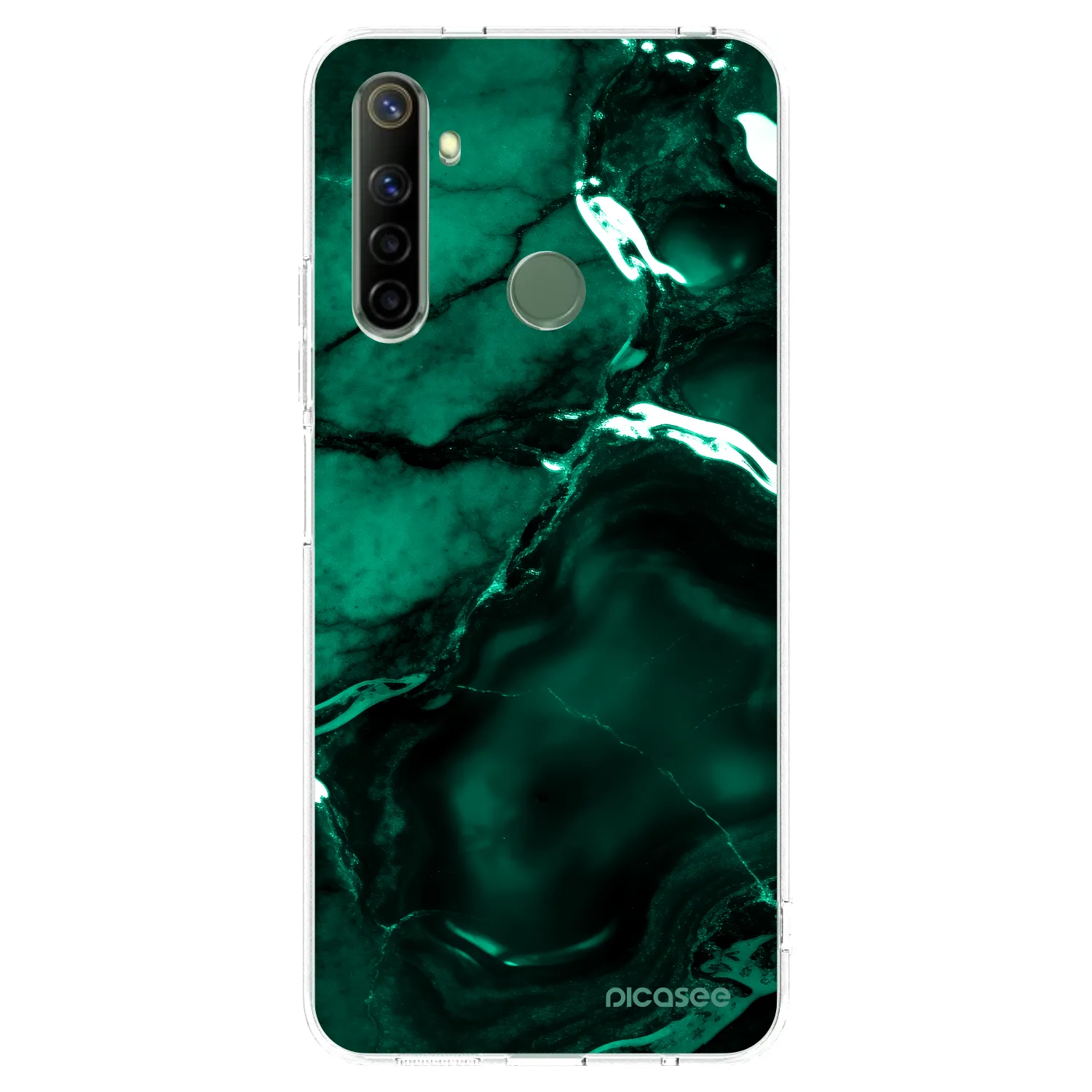 Picasee silikónový prehľadný obal pre Realme 6i - Dark emerald