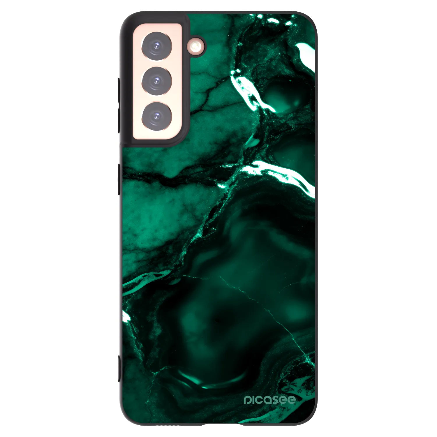 Picasee silikónový čierny obal pre Samsung Galaxy S21 5G G991B - Dark emerald