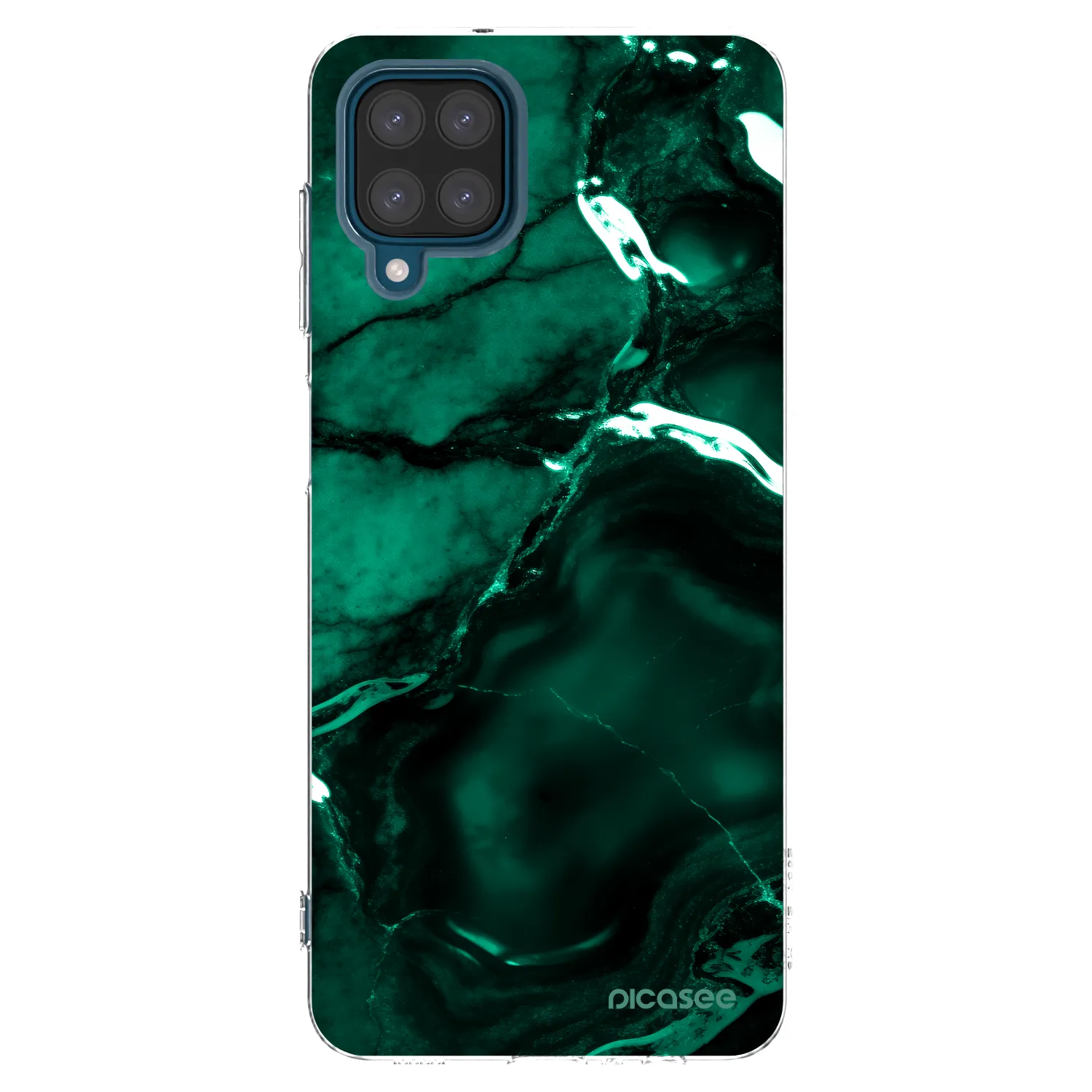 Picasee silikónový prehľadný obal pre Samsung Galaxy A12 A125F - Dark emerald