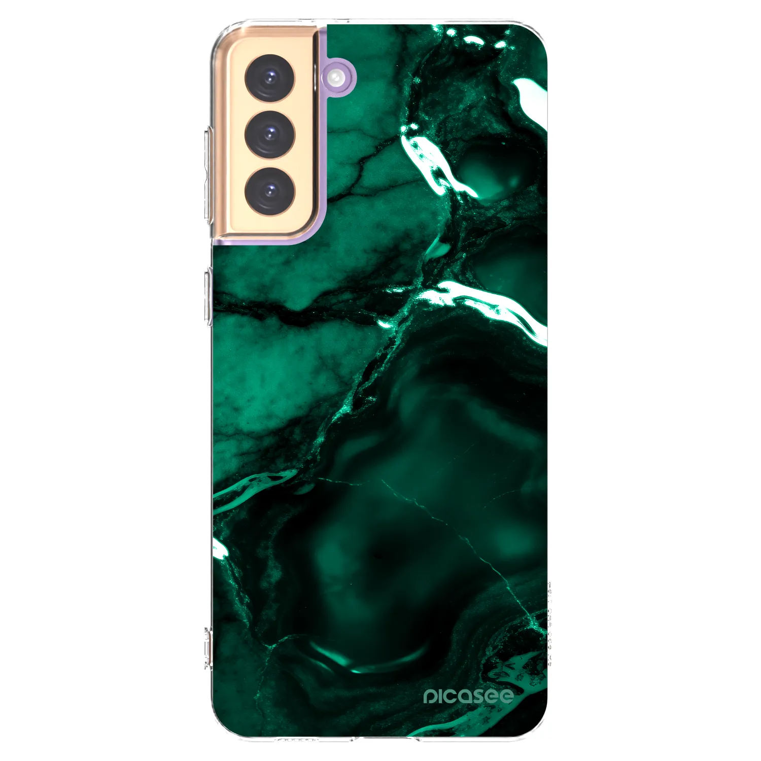 Picasee silikónový prehľadný obal pre Samsung Galaxy S21+ 5G G996F - Dark emerald