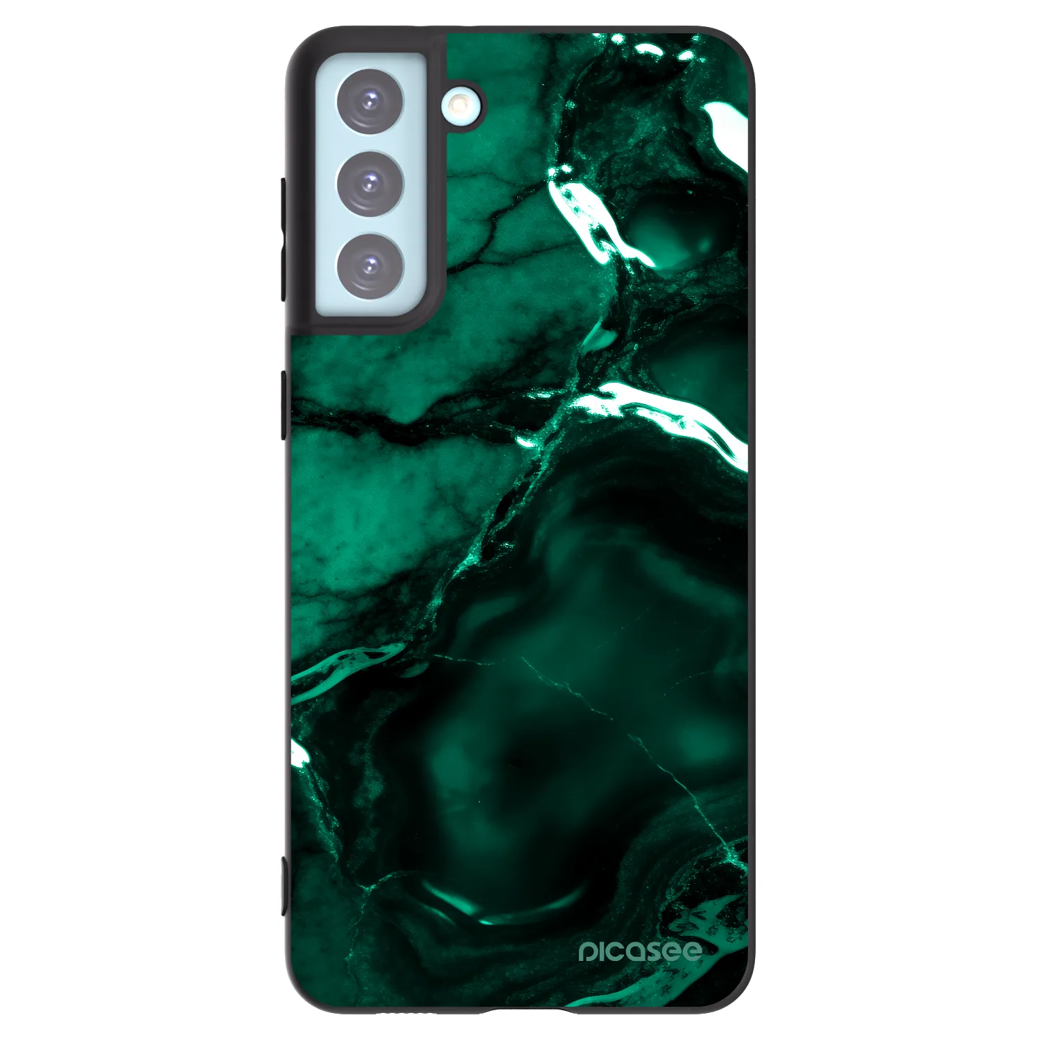 Picasee silikónový čierny obal pre Samsung Galaxy S21+ 5G G996F - Dark emerald