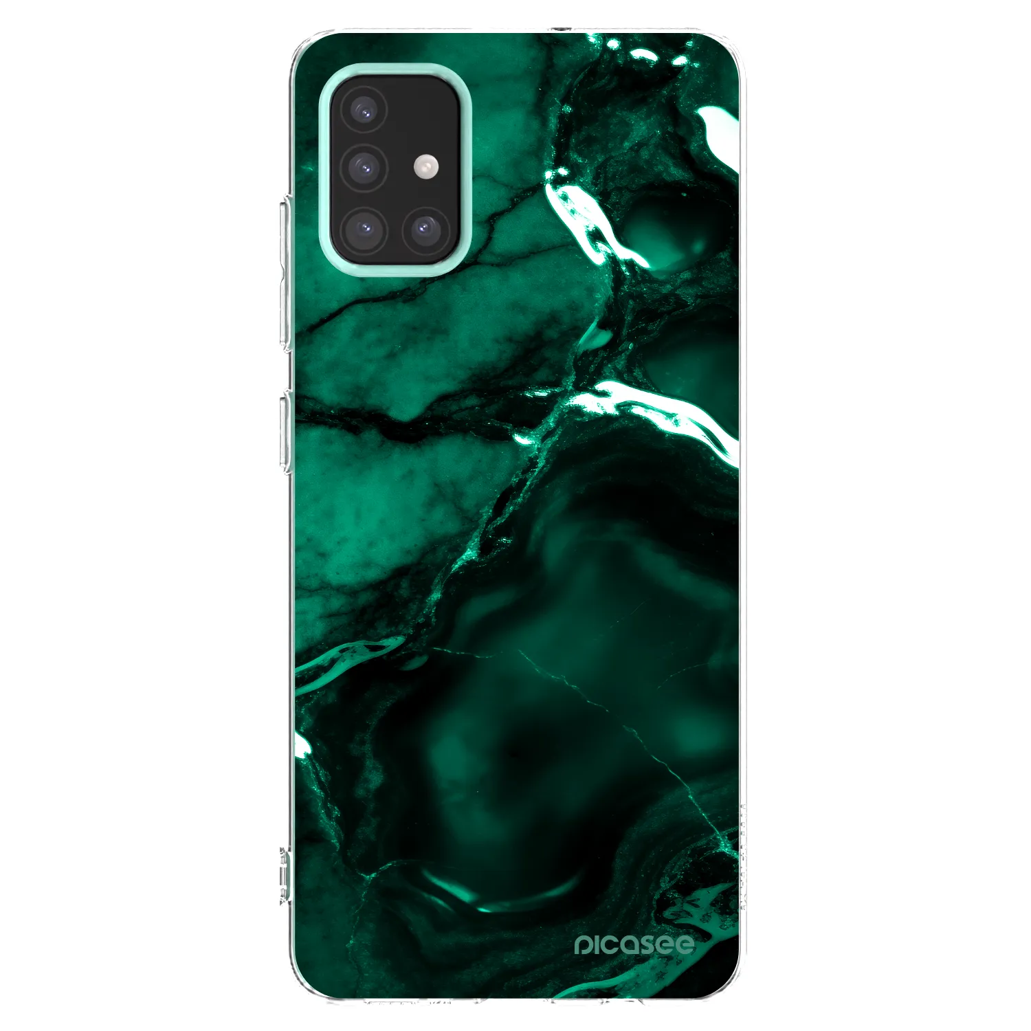 Picasee silikónový prehľadný obal pre Samsung Galaxy M31s - Dark emerald