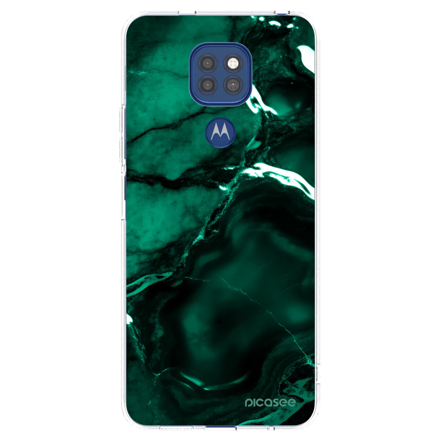 Picasee silikónový prehľadný obal pre Motorola Moto G9 Play - Dark emerald