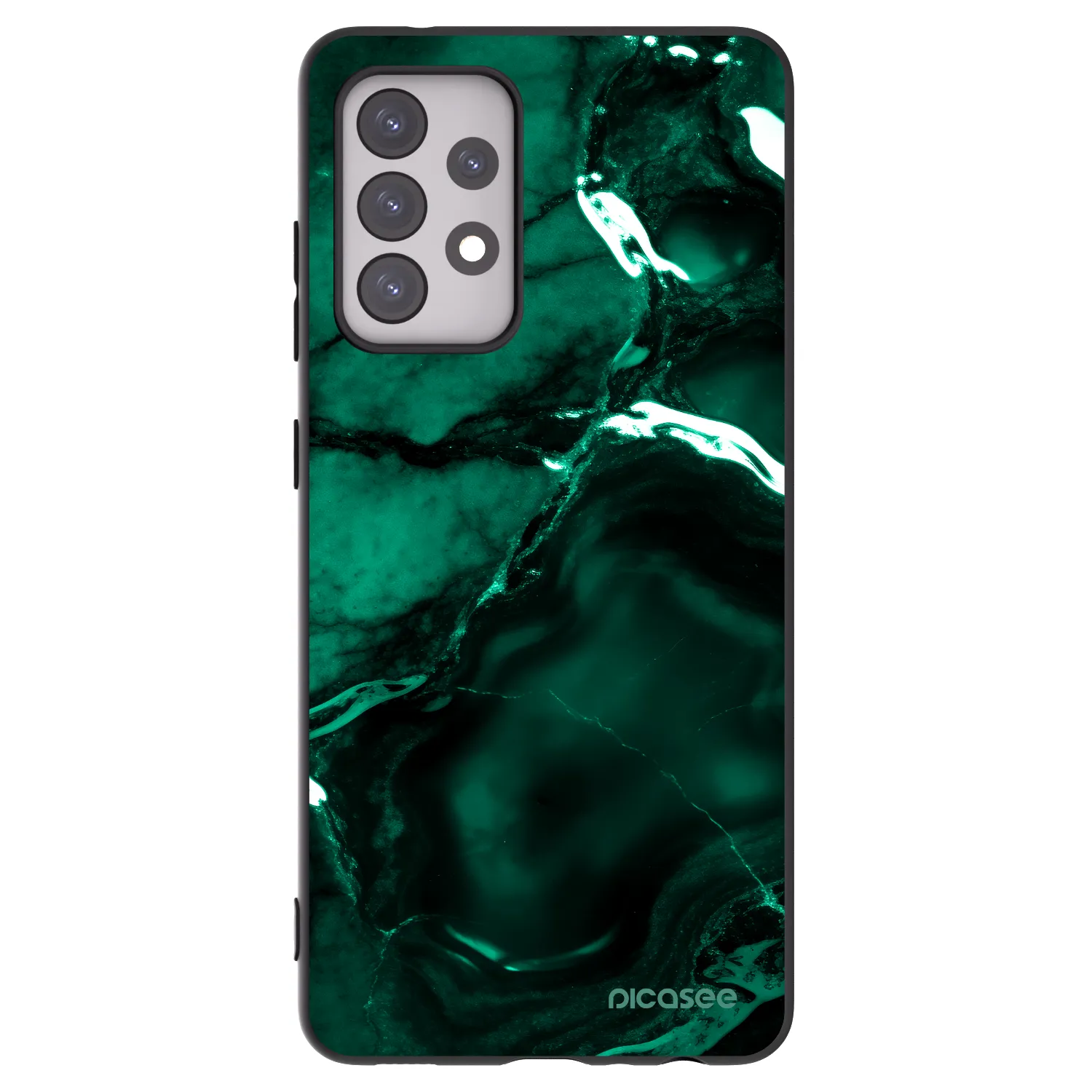 Picasee silikónový čierny obal pre Samsung Galaxy A52 5G A525F - Dark emerald