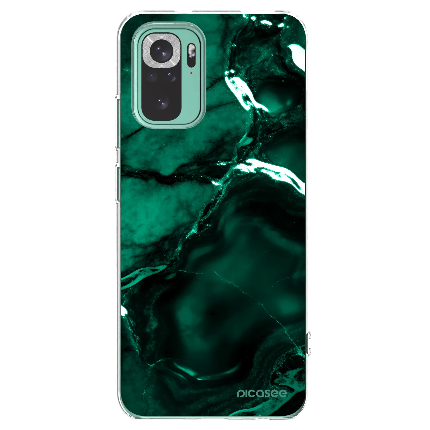 Picasee silikónový prehľadný obal pre Xiaomi Redmi Note 10 Pro - Dark emerald