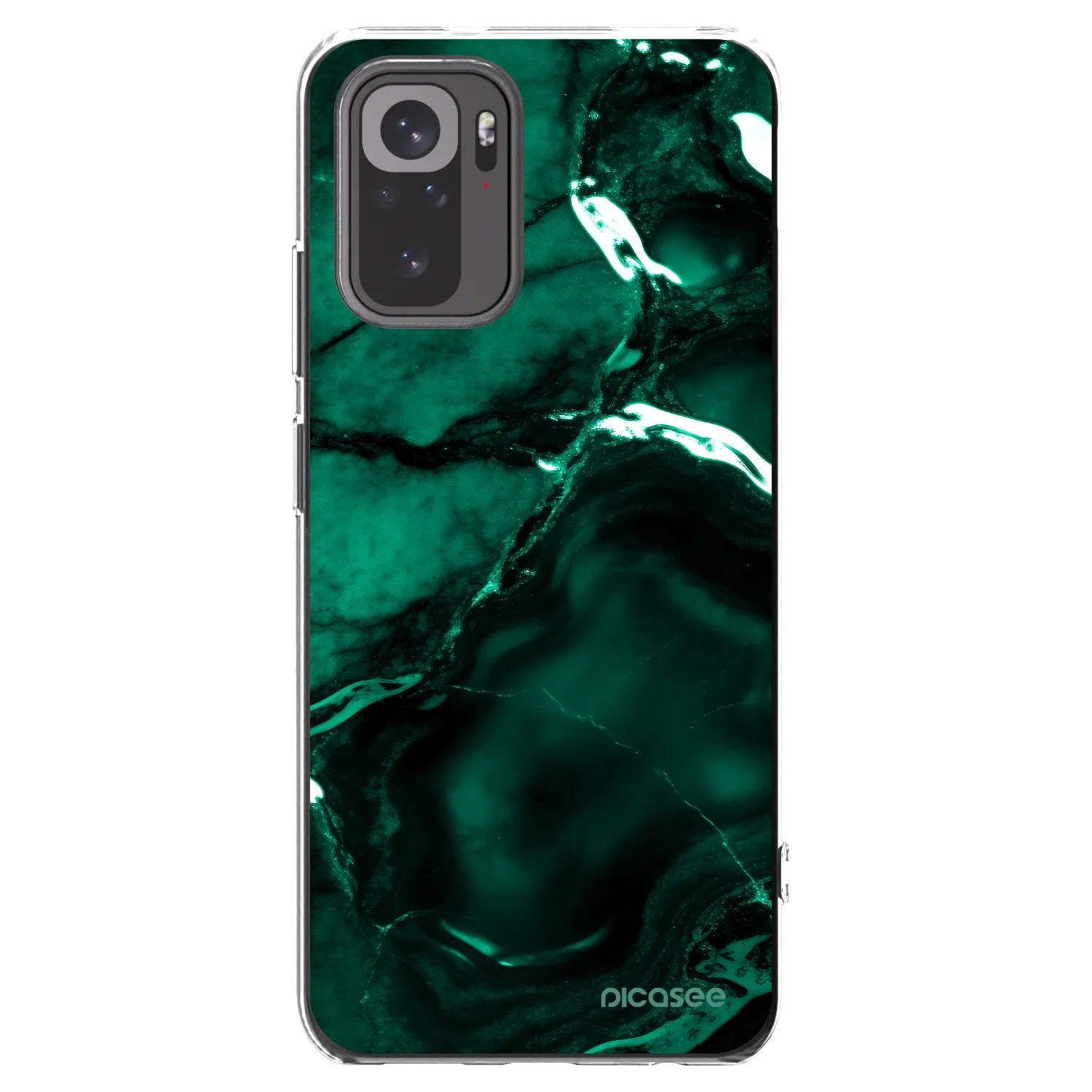 Picasee silikónový prehľadný obal pre Xiaomi Redmi Note 10S - Dark emerald