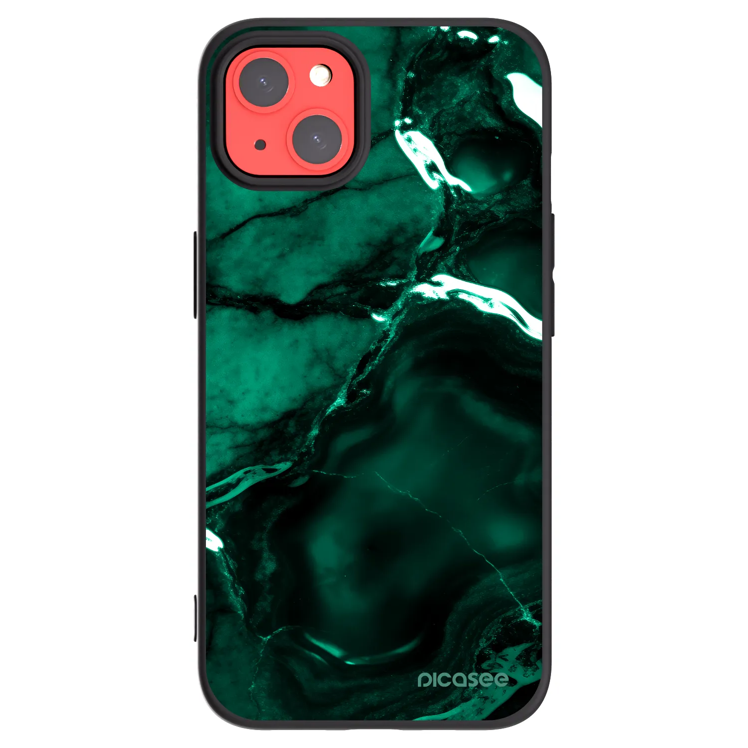 Picasee silikónový čierny obal pre Apple iPhone 13 - Dark emerald