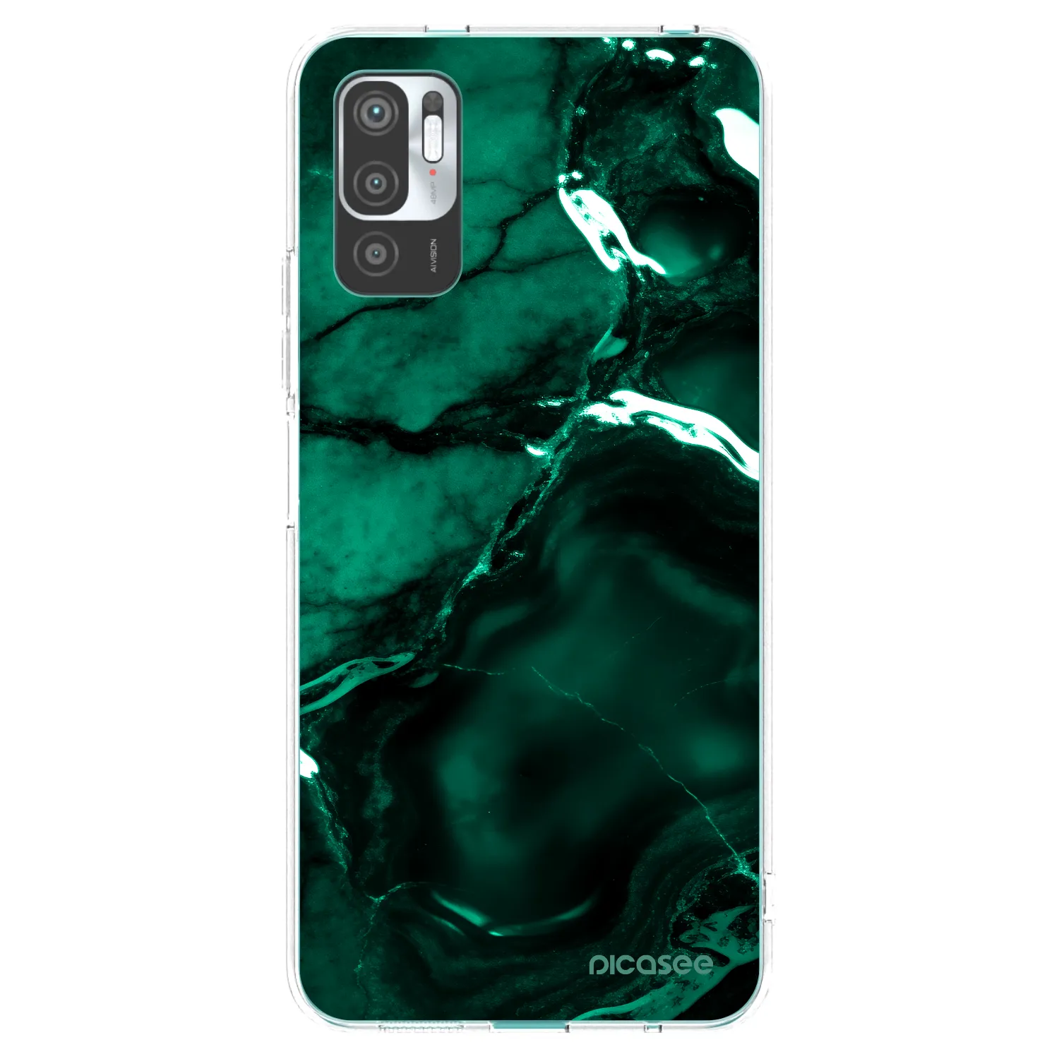 Picasee silikónový prehľadný obal pre Xiaomi Redmi Note 10 5G - Dark emerald
